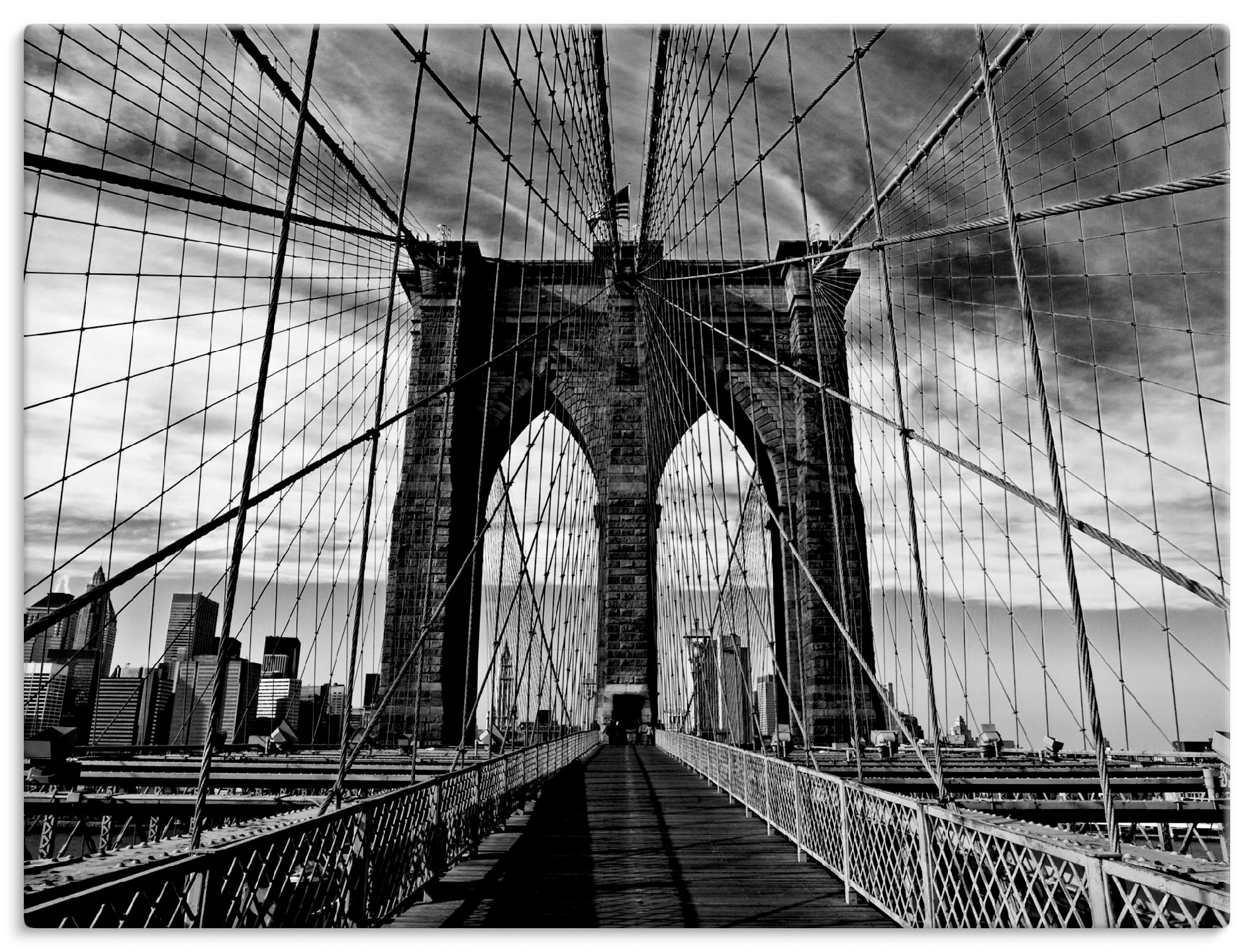 Artland Wandbild »Brooklyn Bridge - schwarz/weiss«, Brücken, (1 St.), als A günstig online kaufen