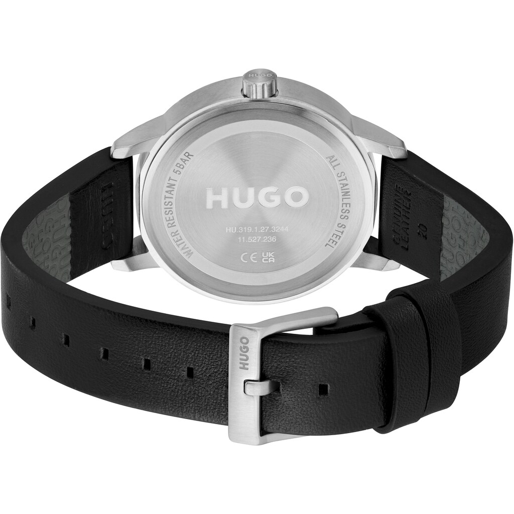 HUGO Multifunktionsuhr »#DEFINE, 1530263«, Quarzuhr, Armbanduhr, Herrenuhr, Datum, 12/24-Stunden-Anzeige