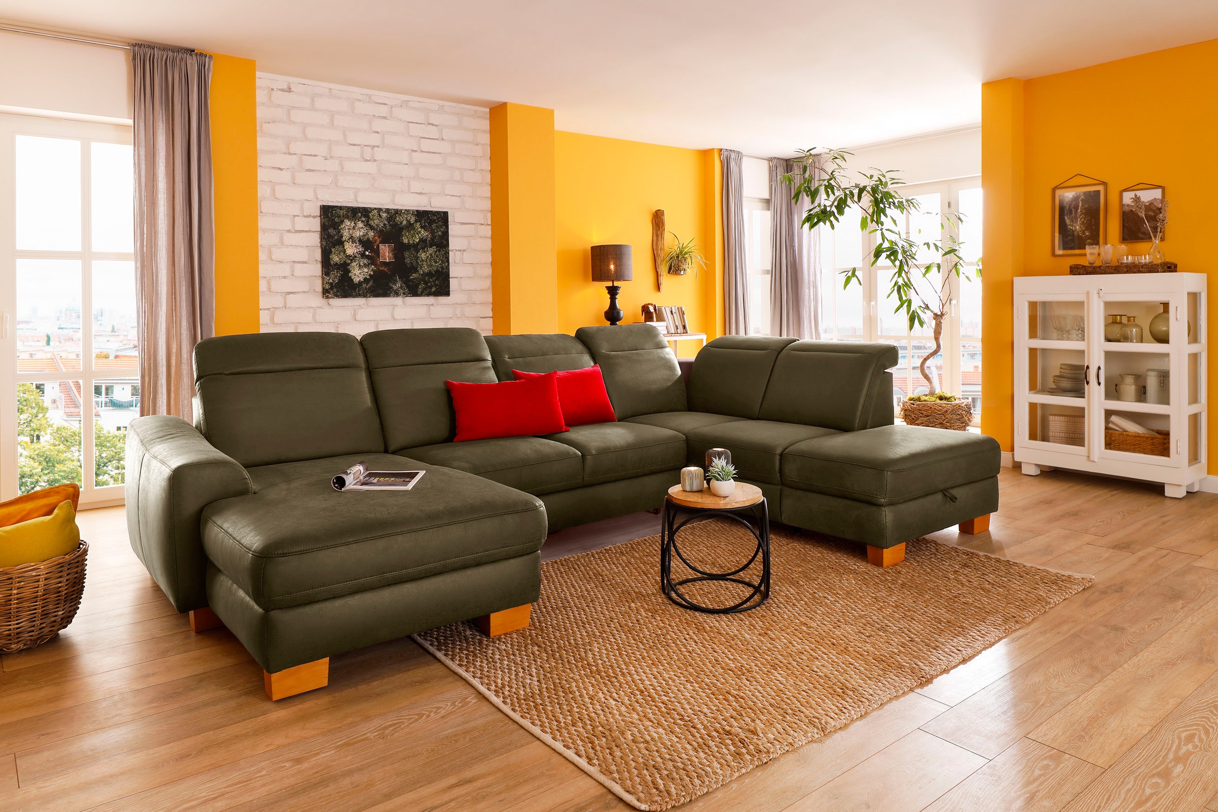 Home affaire Wohnlandschaft »Dundee U-Form« wahlweise mit Kopfteilverstellu günstig online kaufen