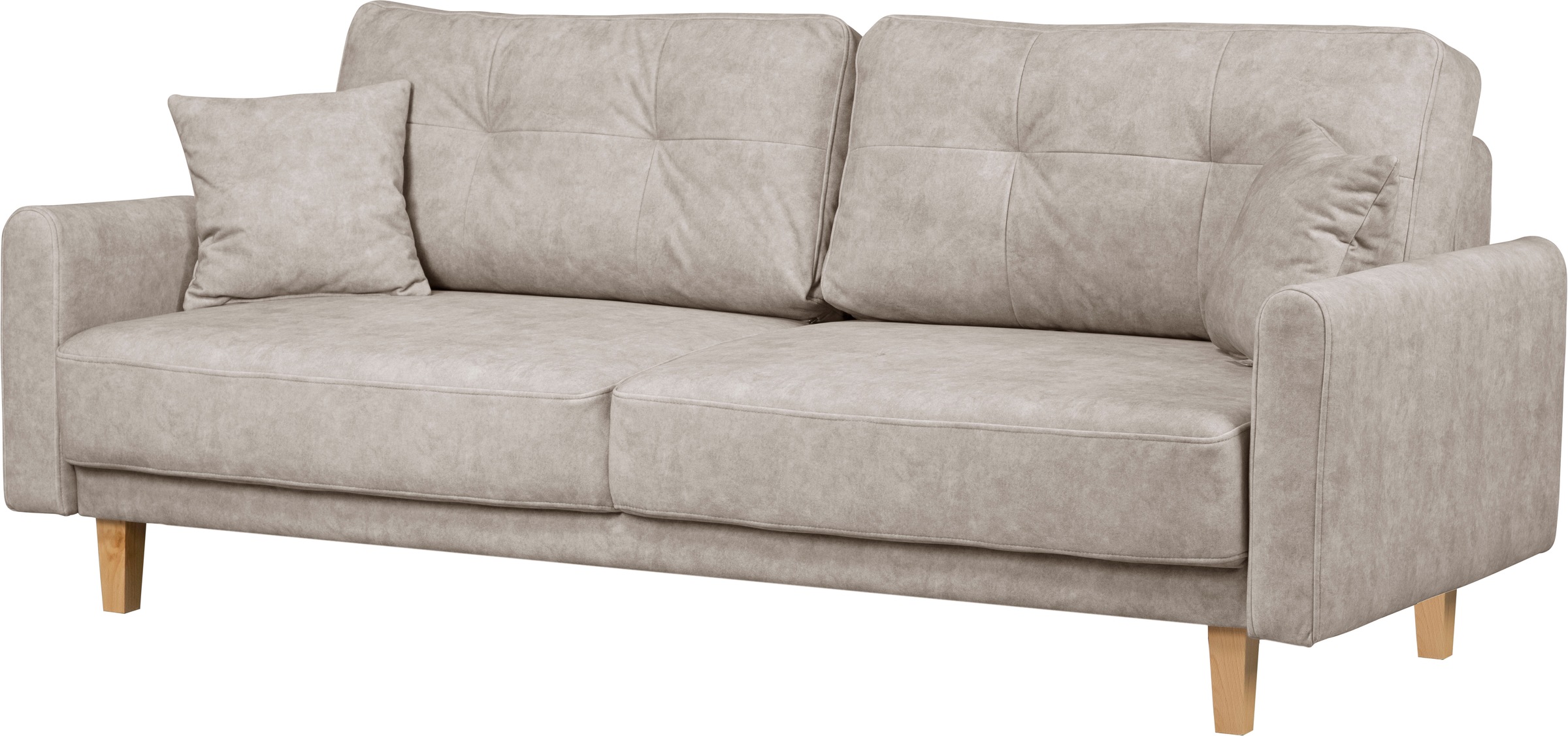 Home affaire 3-Sitzer »TRIPLO optionale Schlafsofa mit Bettkasten, Maße B/T/H: 215/100/89 cm«, Wahlweise Bettfunktion - Liegefläche 145x191 cm, Rücken-, Zierkissen