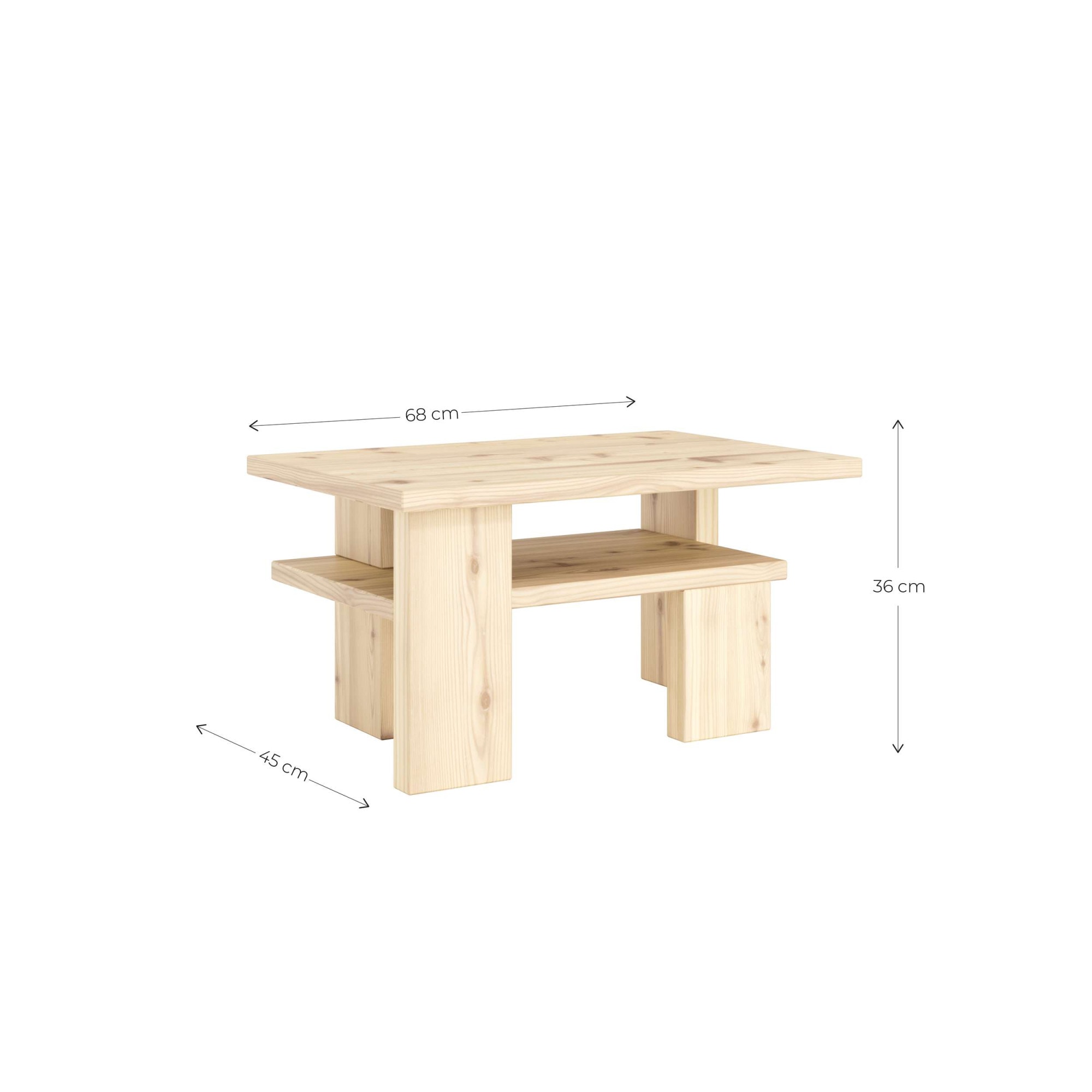 Karup Design Couchtisch »Japan Kaffeetisch kompakt, stilvoll, funktional, Made in Europe«, vielseitig einsetzbar, aus massivem FSC®-zertifiziertes Massivholz