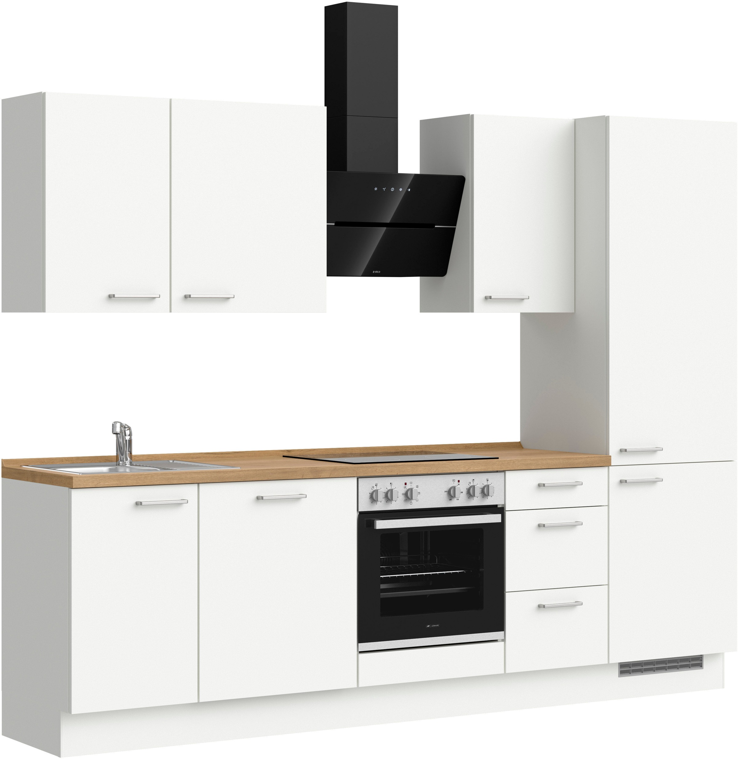nobilia® Küchenzeile »"Touch II", NEU: individuell anpassbar mit gratis Profi-Beratung« vormontiert, Breite 270 cm, Ausrichtung wählbar, wahlw. mit E-Geräten