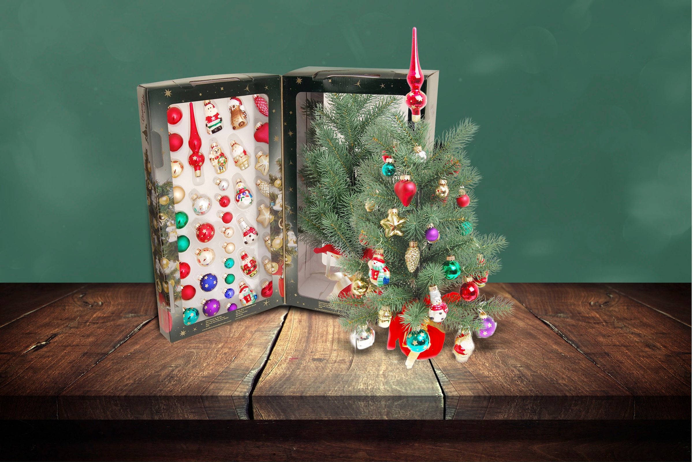 Kugelaufhänger - Lauscha bestellen Weihnachtsbaumschmuck Kugeln, 45 Edeltanne, Künstlicher Figuren cm »Mini online Spitze«, Glas und Weihnachtsbaum mit Weihnachtsbaum Krebs inkl.