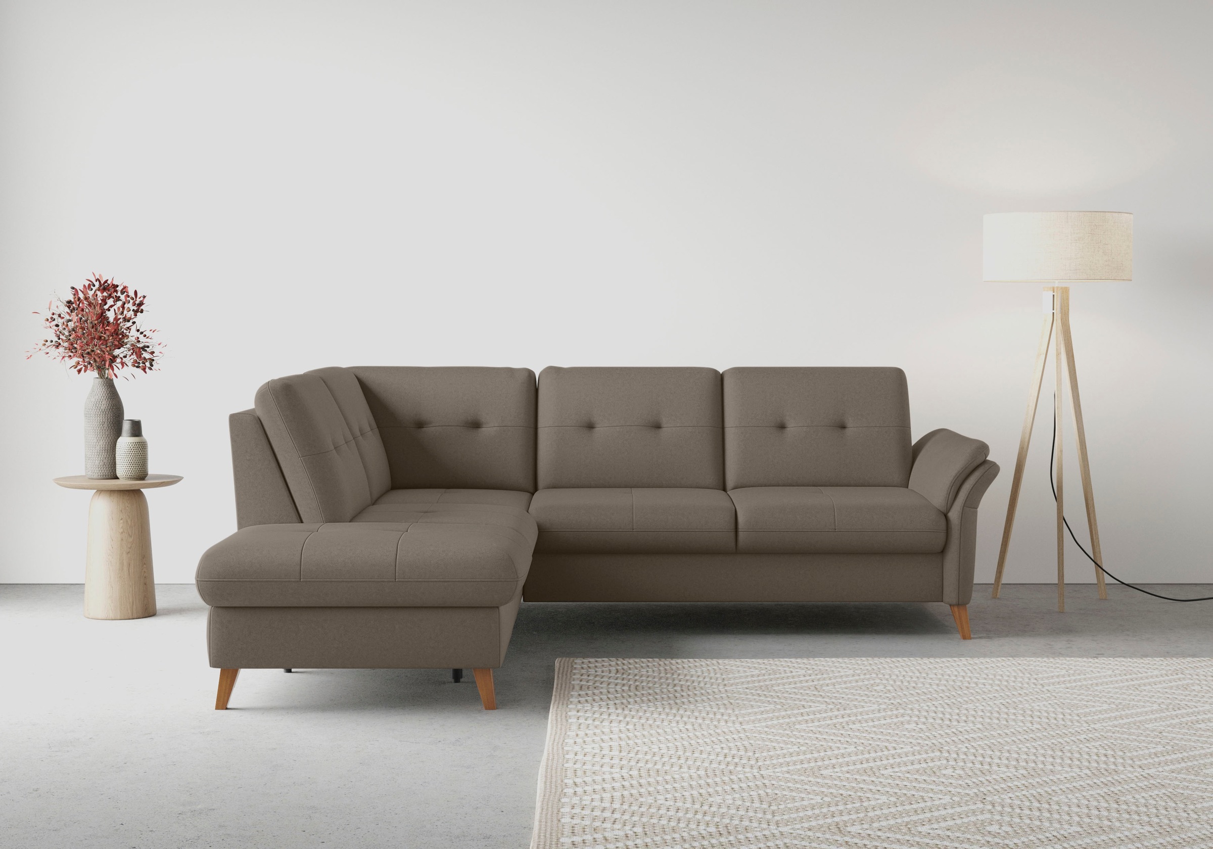sit&more Ecksofa »Göteborg«, inkl. Sitztiefenverstellung, wahlweise mit Bettfunktion & Bettkasten