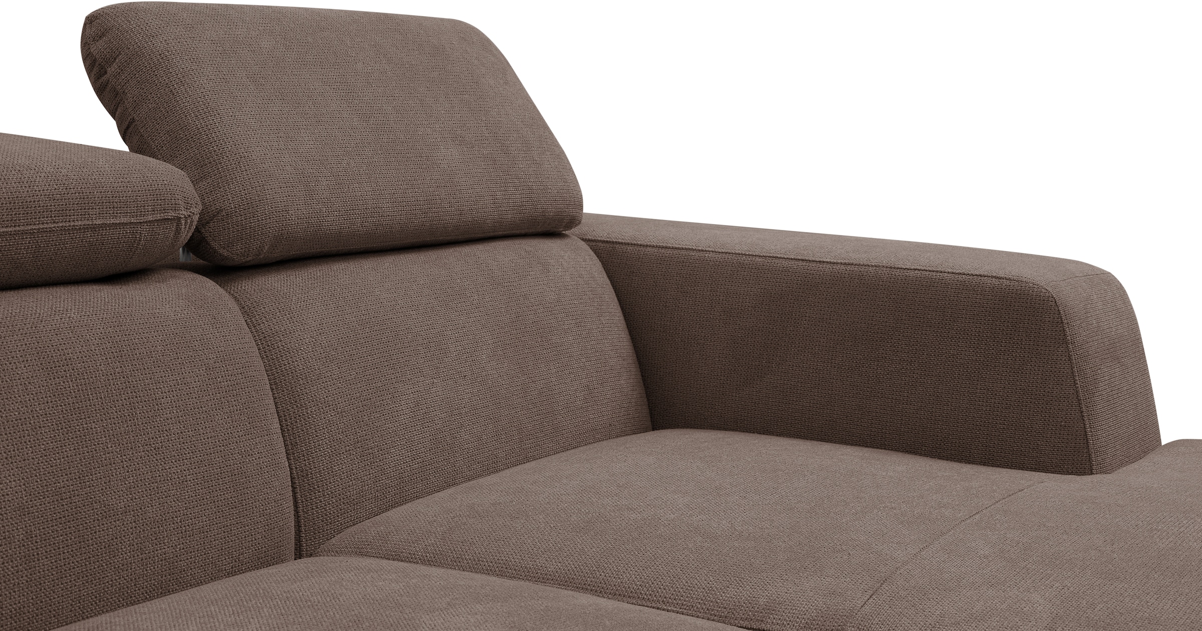 WERK2 Ecksofa »Cherry, modernes Sofa mit Komfortfunktionen, Breite 270cm, L-Form,«, bequem, mit verstellbaren Kopfteilen, Schlaffunktion und Bettkasten