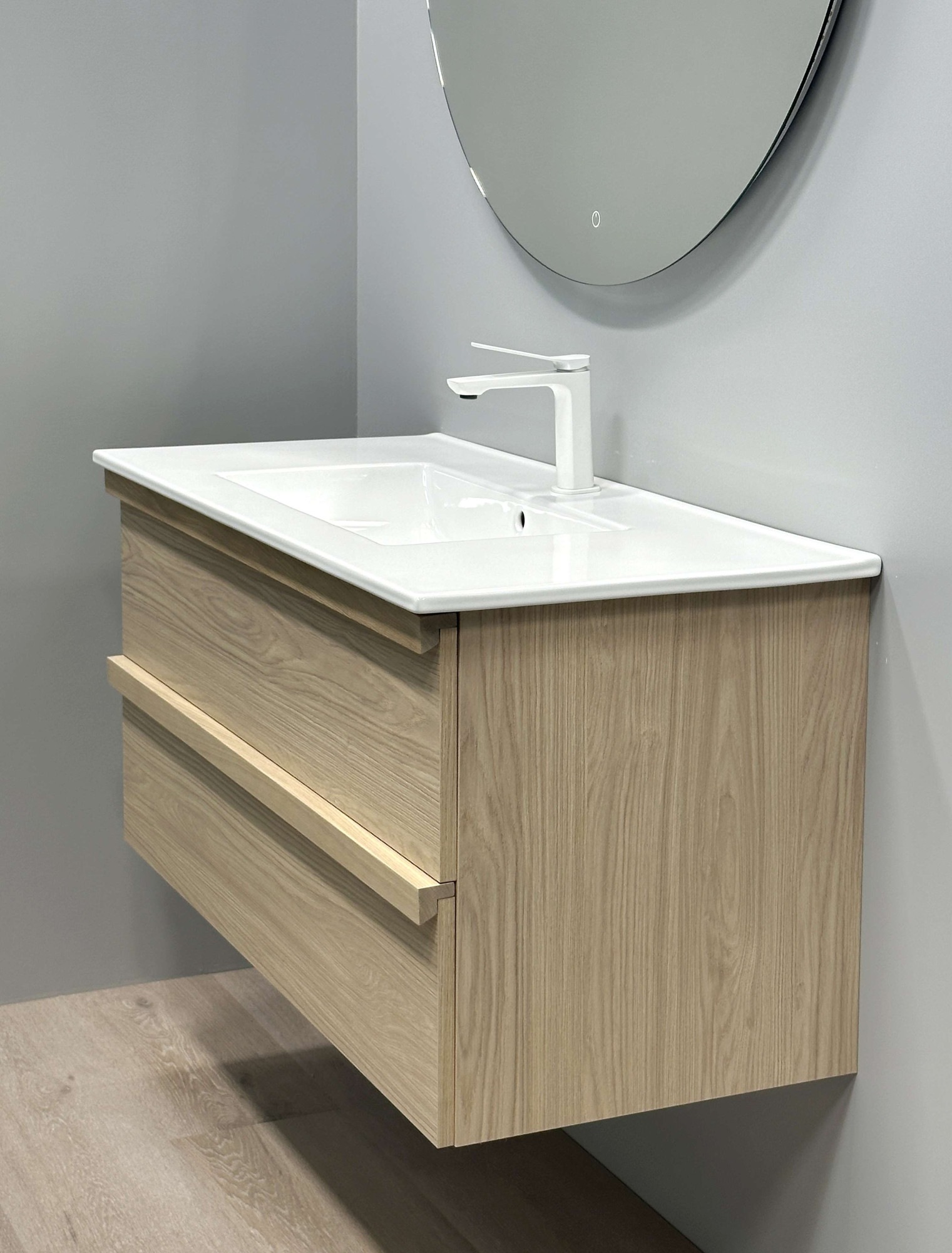 welltime Waschtisch »Pure Badmöbel Set Waschbecken mit Unterschrank«, in verschiedenen Breiten, 2 Schubladen, mit Soft-Close-Funktion, FSC®