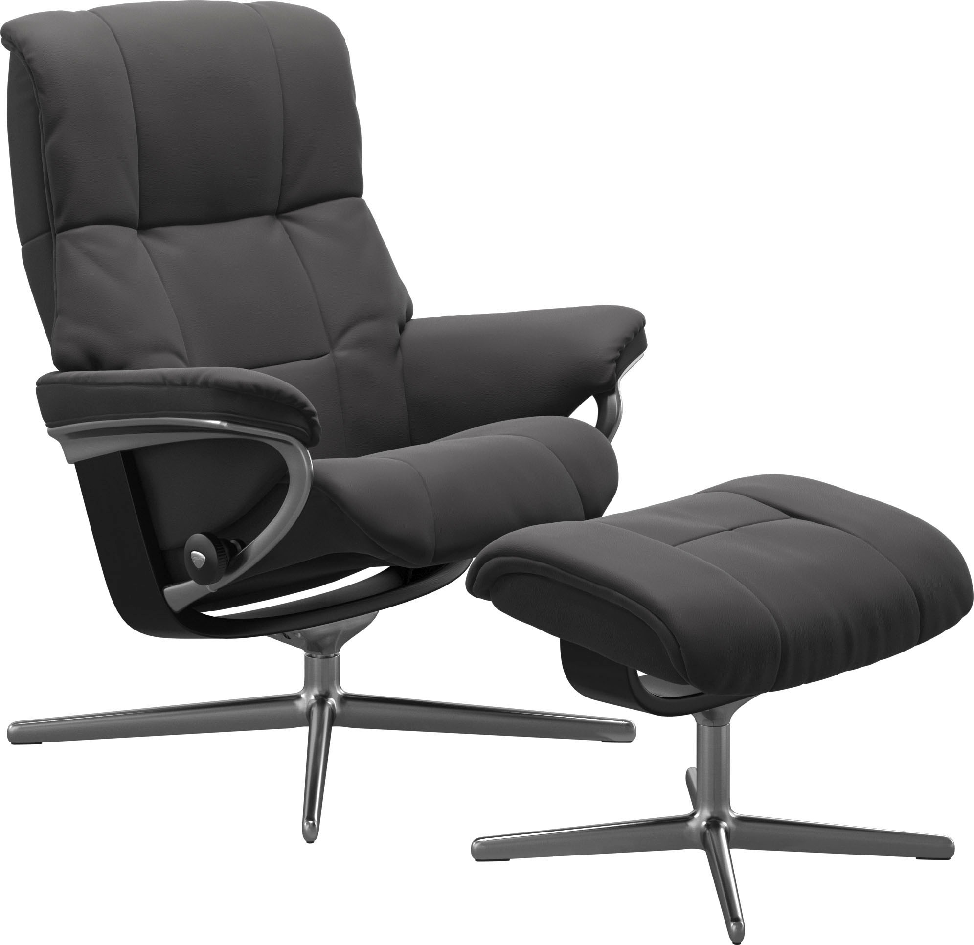 Stressless® Relaxsessel »Mayfair«, (Set, Relaxsessel mit Hocker), mit Hocker, mit Cross Base, Größe S, M & L, Holzakzent Schwarz