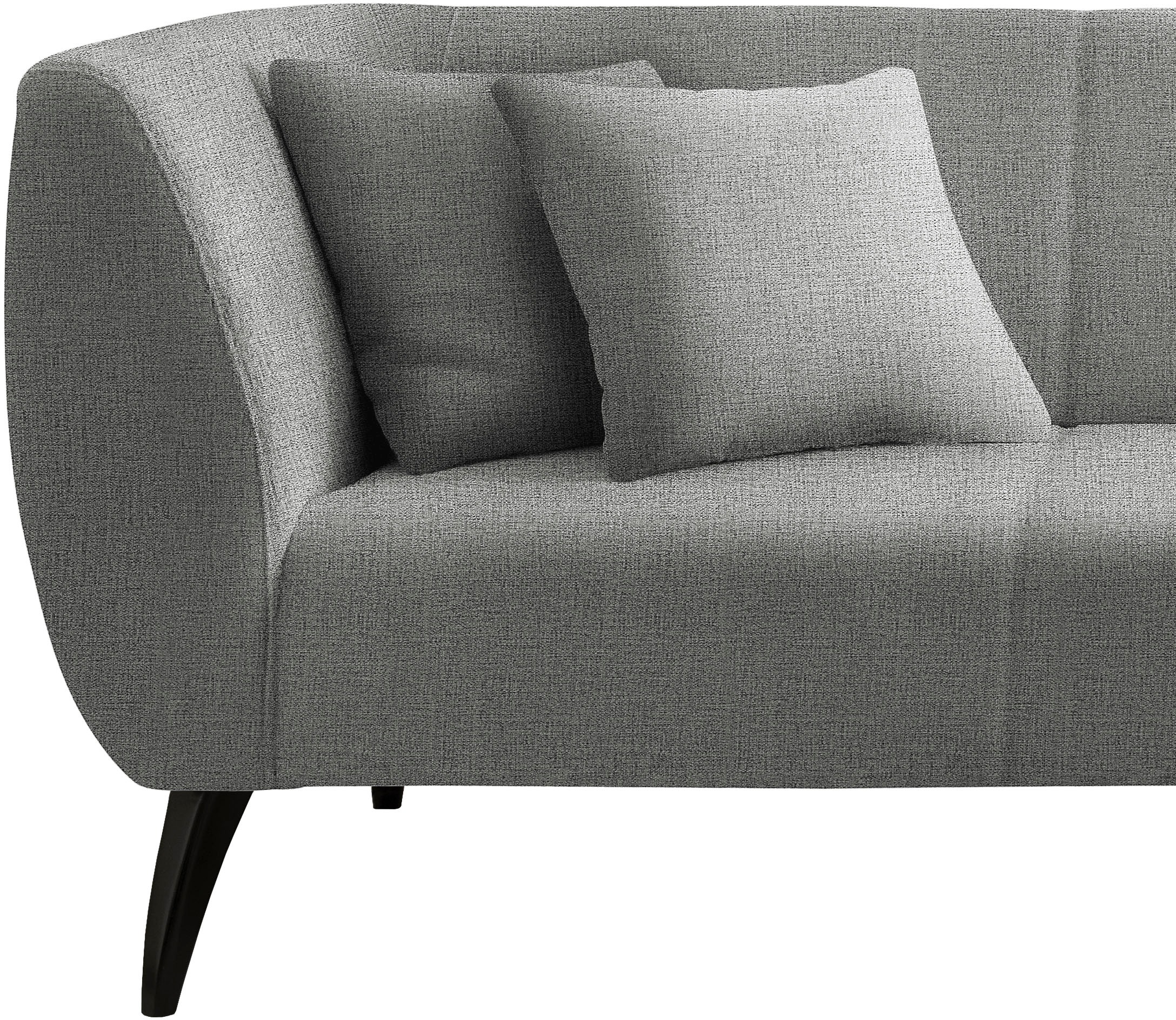 Home affaire Ecksofa »Colori Polstermöbel mit zeitlos eleganter Rückenführung. L-Form« Holzfußfarbe wählbar, inkl. 4x Zierkissen