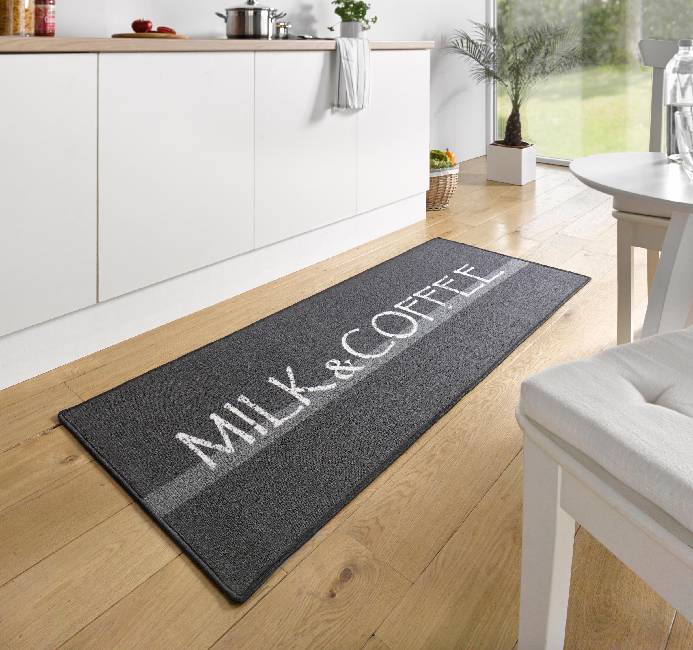 HANSE Home Küchenläufer »Milk & Coffee«, rechteckig, 8 mm Höhe, Kurzflor, rutschhemmend, Waschbar, Kaffee, Strapazierfähig, Küche