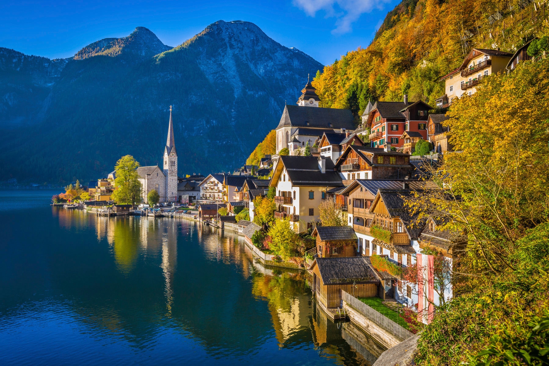 Papermoon Fototapete »Hallstatt Mountain Village« günstig online kaufen