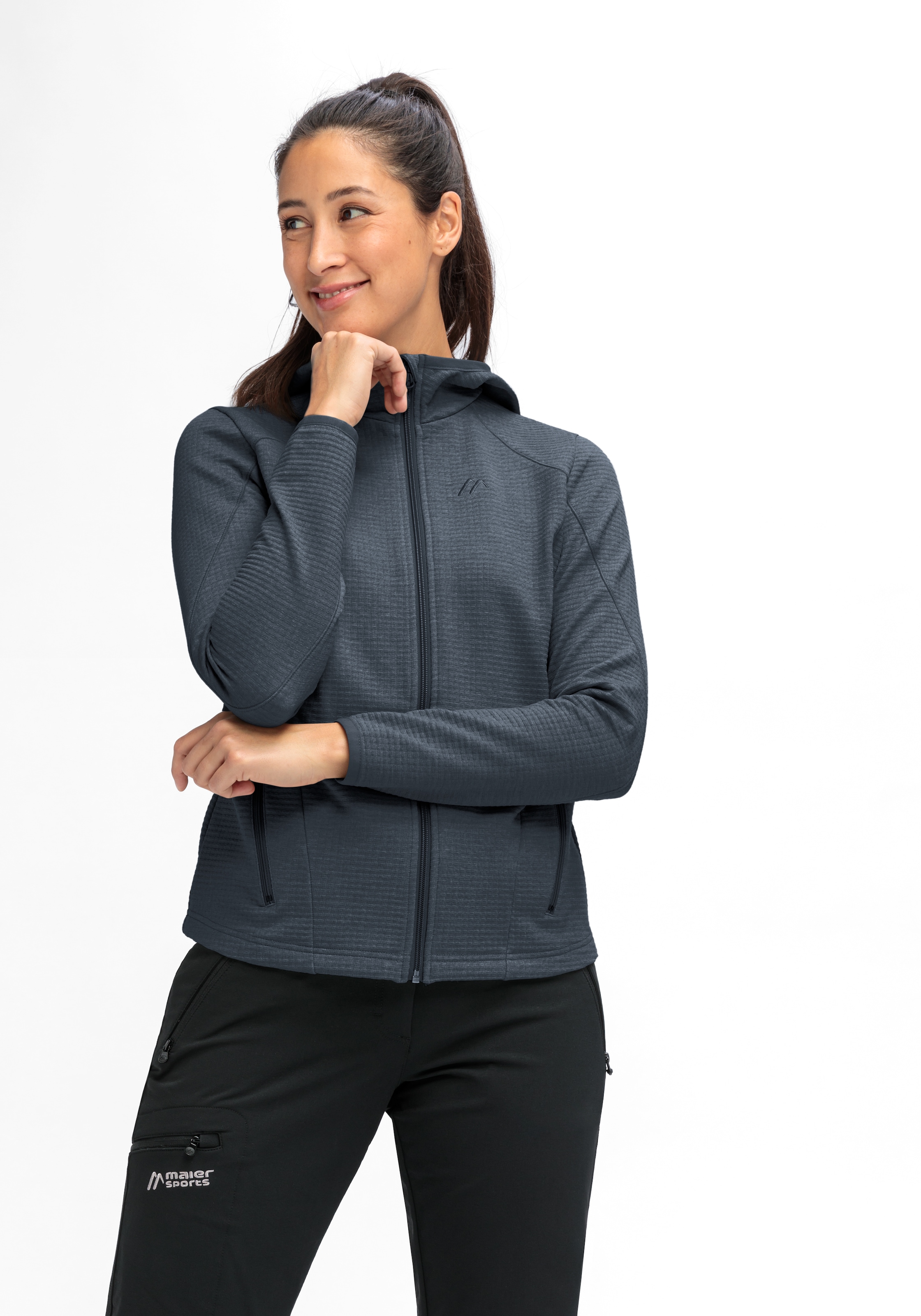 Maier Sports Fleecejacke »Tesila Hood W« Damen Midlayer, atmungsaktiv schnelltrocknend, Full-Zip, Regular fit