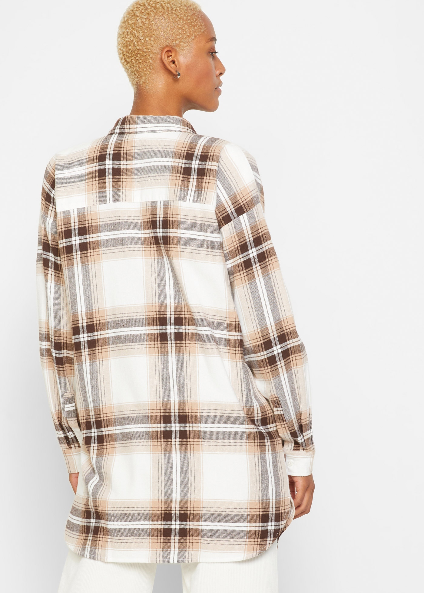 bonprix Flanellhemd Oversize Passform, aus Baumwolle, kariertes Muster