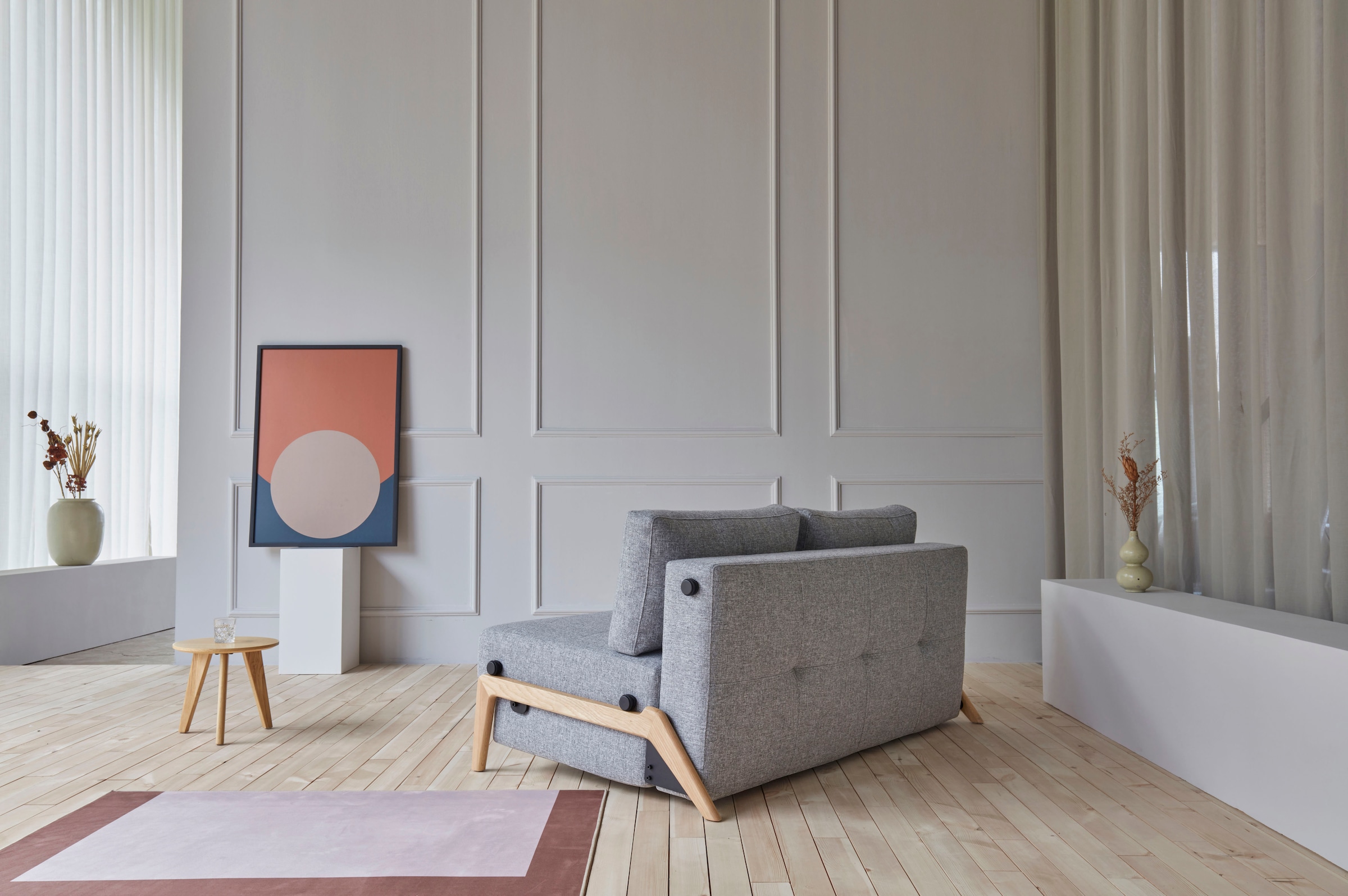 mit INNOVATION Kompaktes »Cubed«, bestellen aus auf ™ Raten Schlafsofa Klappsofa Eiche Füßen LIVING