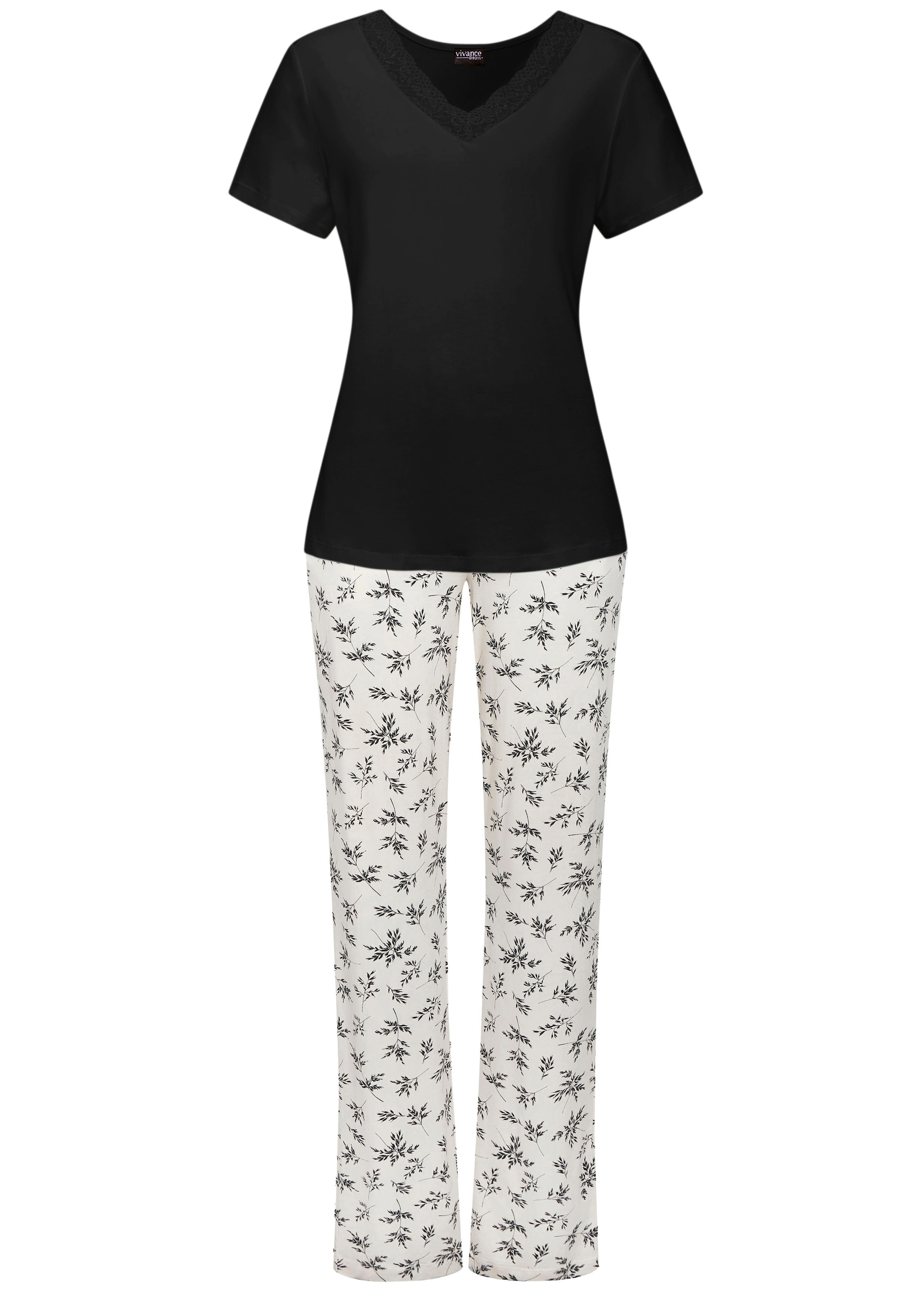 Vivance Dreams Pyjama Set, 2 tlg. mit süßem Blumen-Print