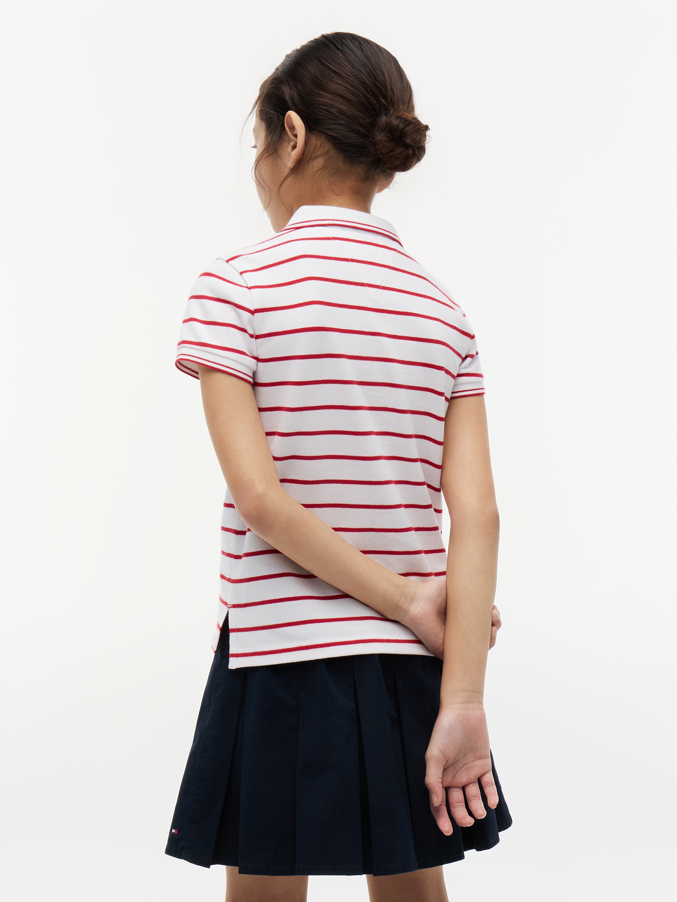 Tommy Hilfiger Poloshirt für Kinder bis 16 Jahre, Polokragen, gewellter Ärmelabschluss