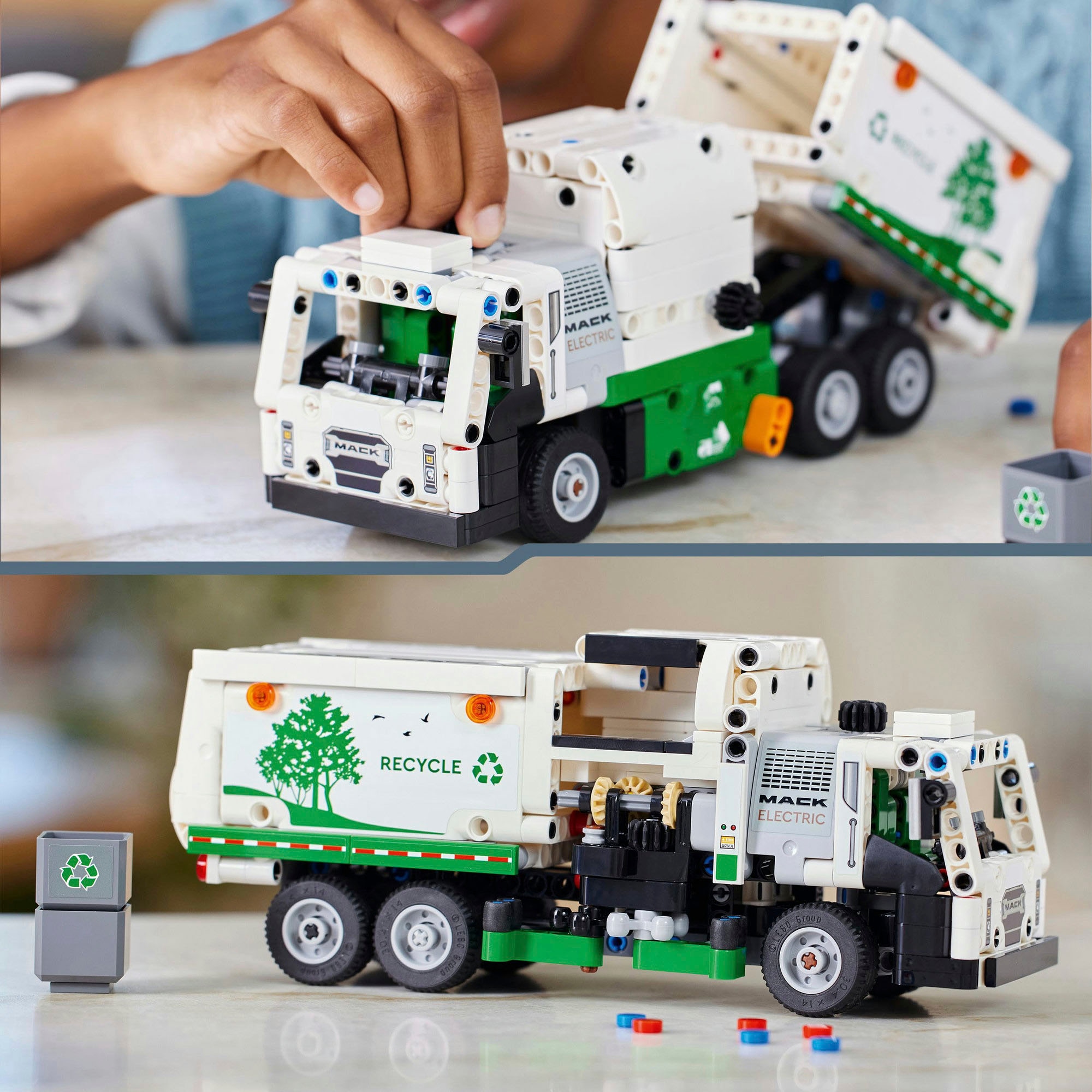 LEGO® Konstruktionsspielsteine »Mack® LR Electric Müllwagen (42167), LEGO Technic«, (503 St.), Made in Europe