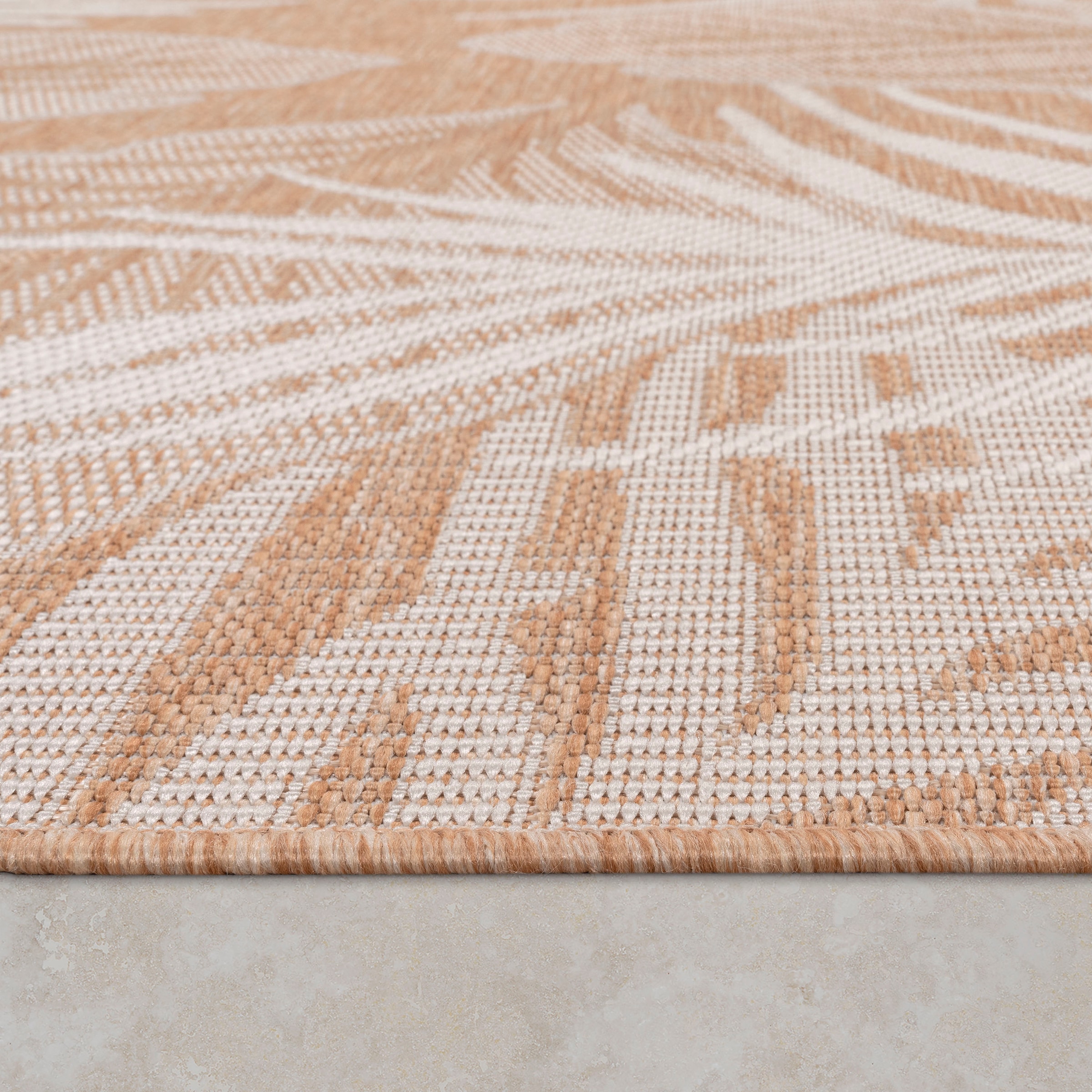 Paco Home Teppich »Illusion 326«, rechteckig, 4 mm Höhe, Flachgewebe, Blätter Motiv, In- und Outdoor geeignet
