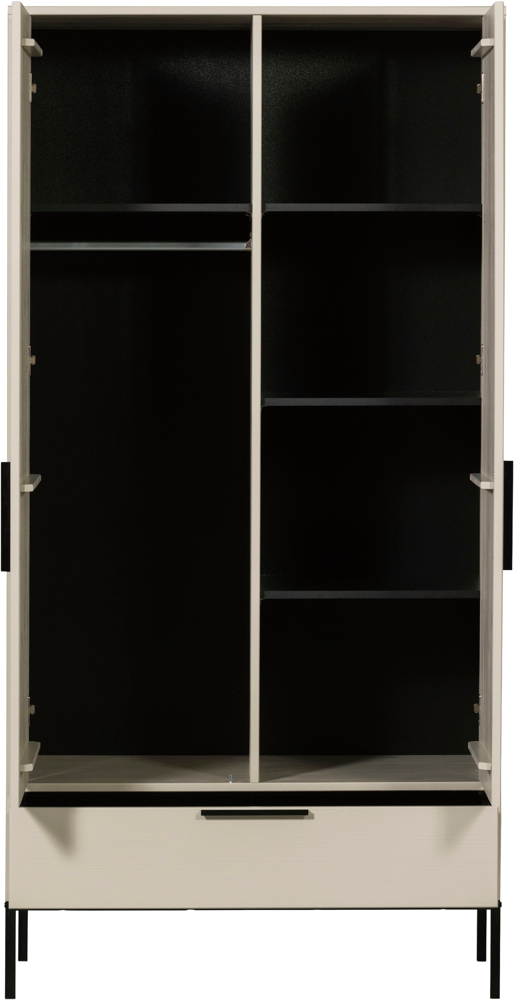 WOOOD Mehrzweckschrank »Adam massiv FSC® Schublade Metallgriffe Kleidersystem« Schublade integriert, Metallakzente
