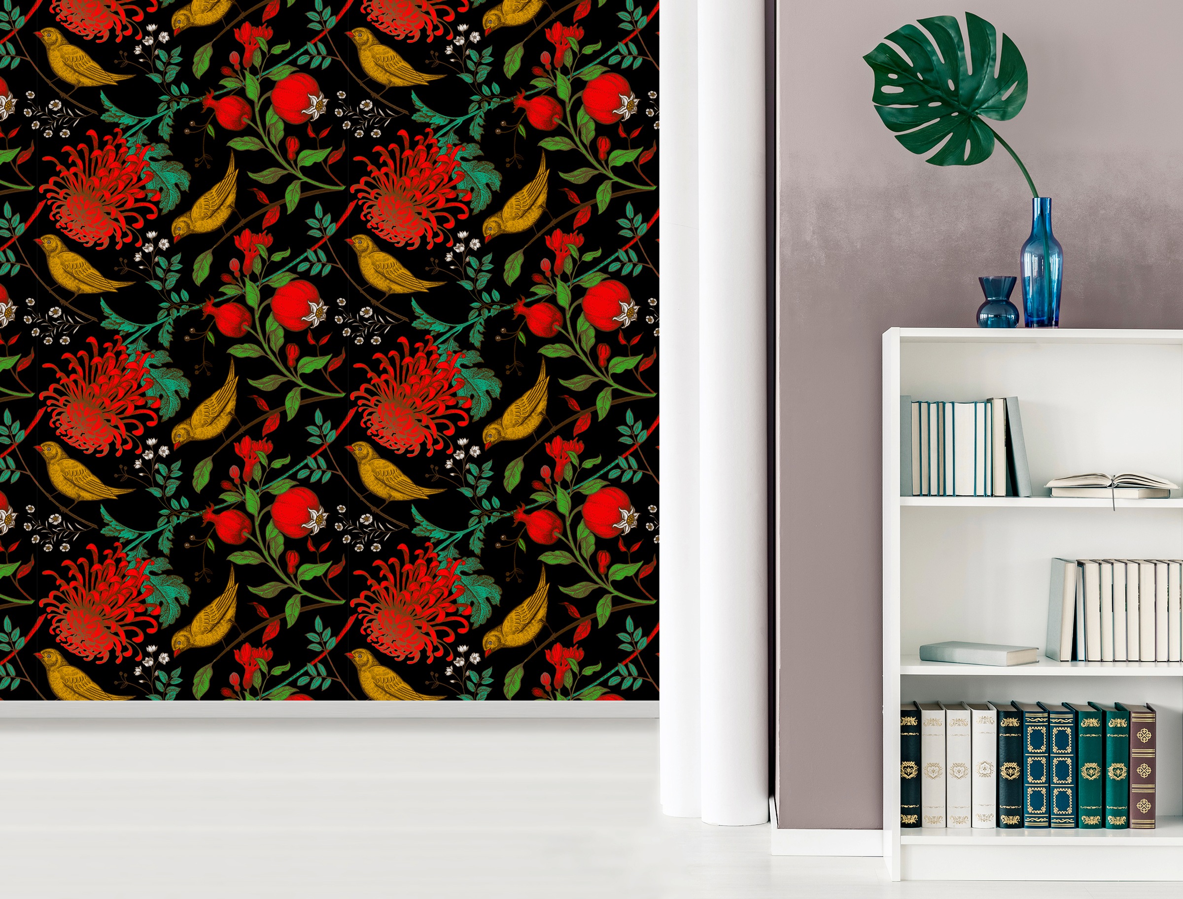 queence Vinyltapete »Liz« Motiv | bedruckt | botanisch | geblümt | gemustert | natürlich glatt 90x250cm, selbstklebend, kinderleichte Anbringung, , Sticker