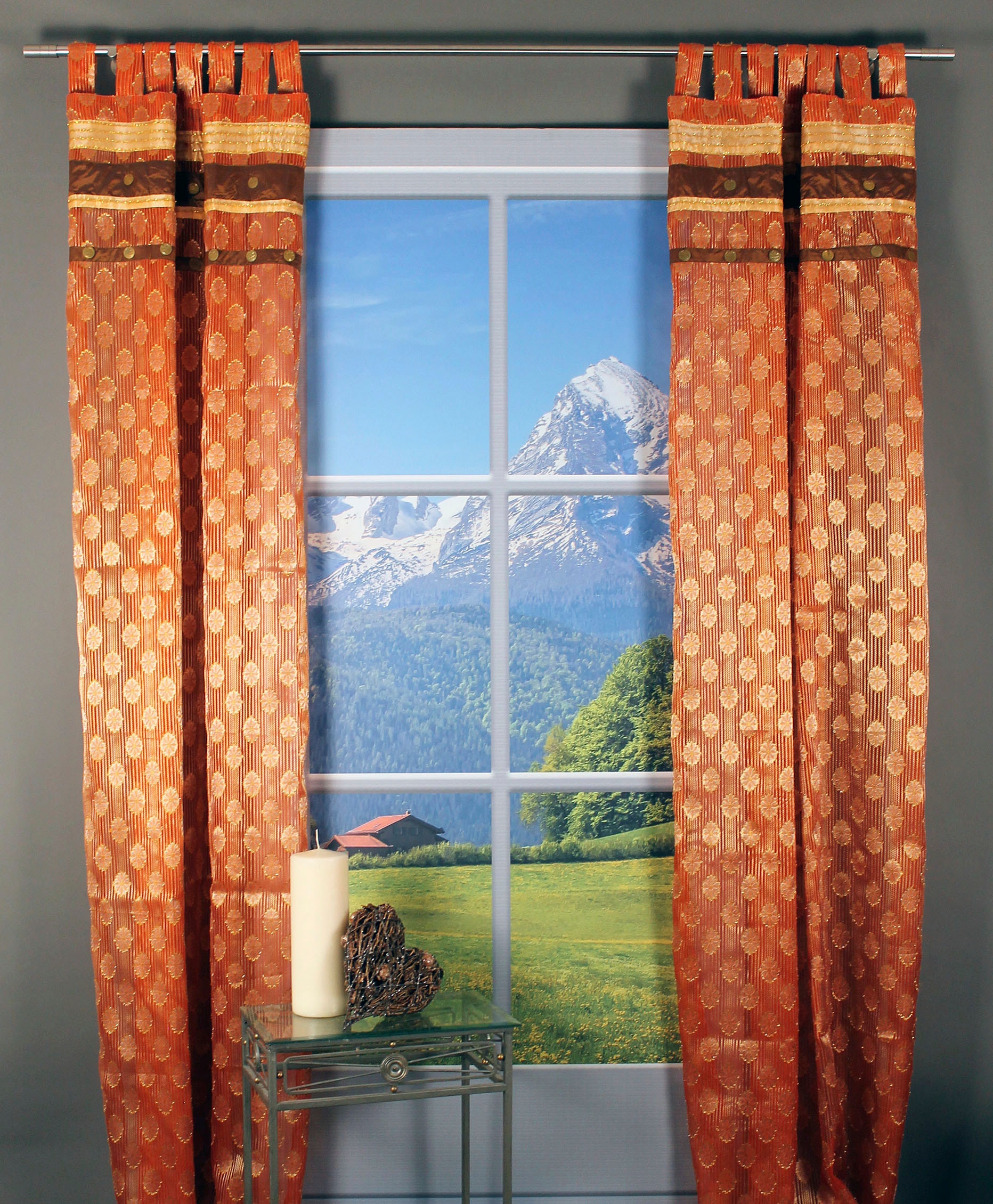 HOSSNER - ART OF HOME DECO Gardine »Arnisee«, (1 St.), Schlaufenschal mit D günstig online kaufen