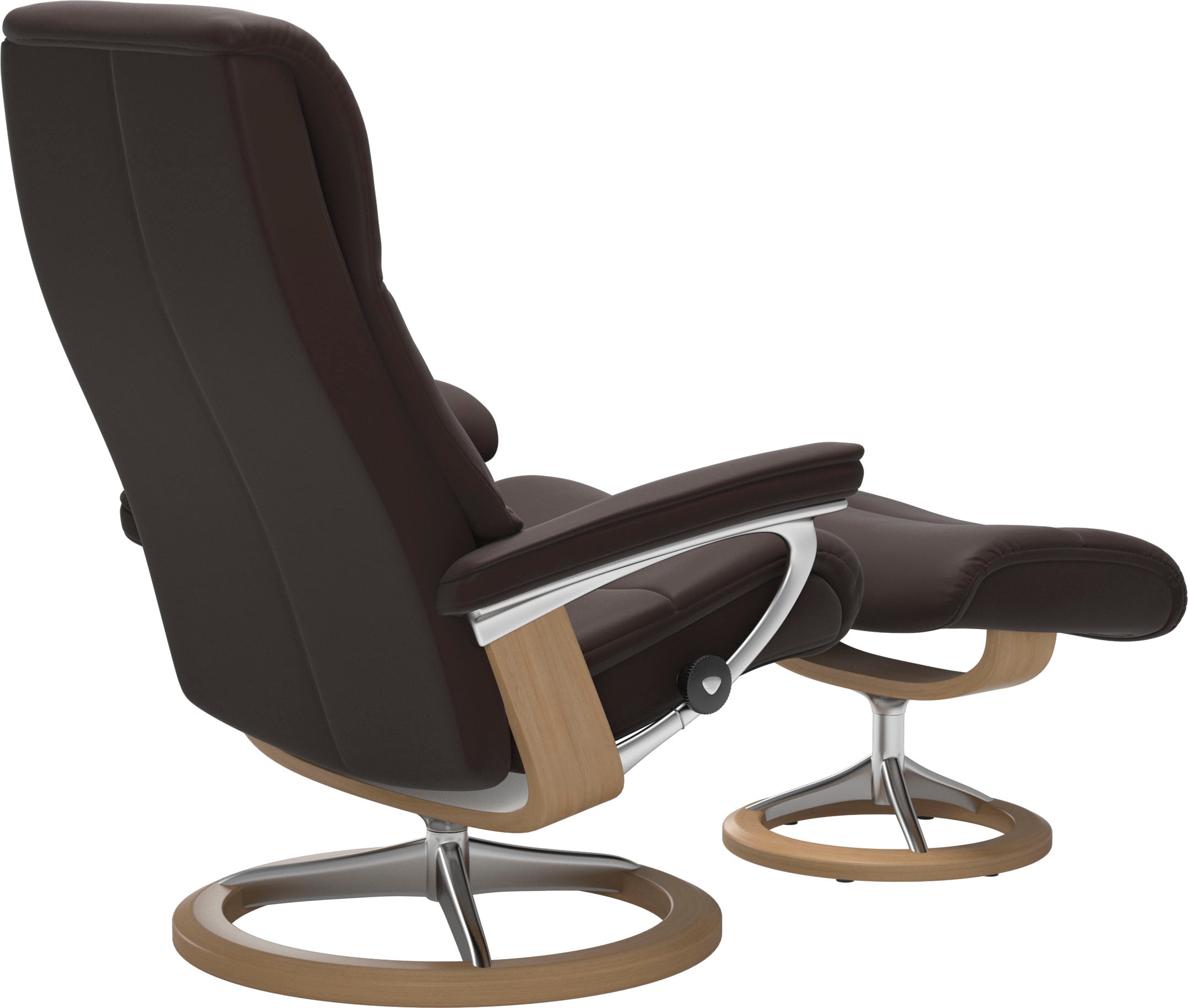 Stressless® Relaxsessel »View«, (Set, Relaxsessel mit Hocker), mit Signature Base, Größe M,Gestell Eiche