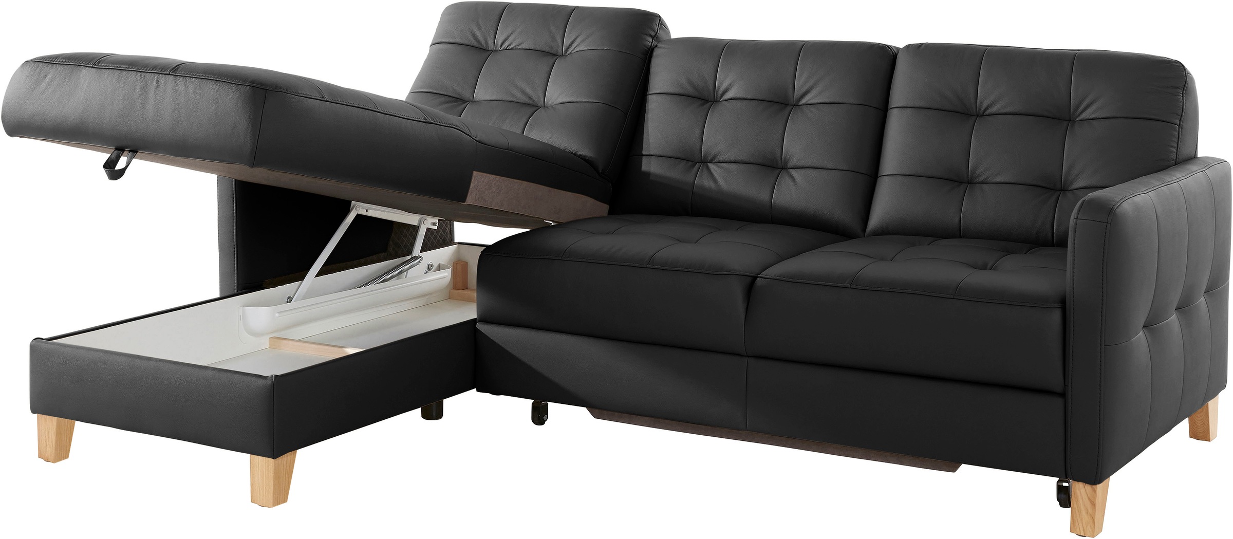 exxpo - sofa fashion Ecksofa »Elio, kompakt und komfortabel, bequem und zeitloses Design, L-Form«, wahlweise mit Bettfunktion