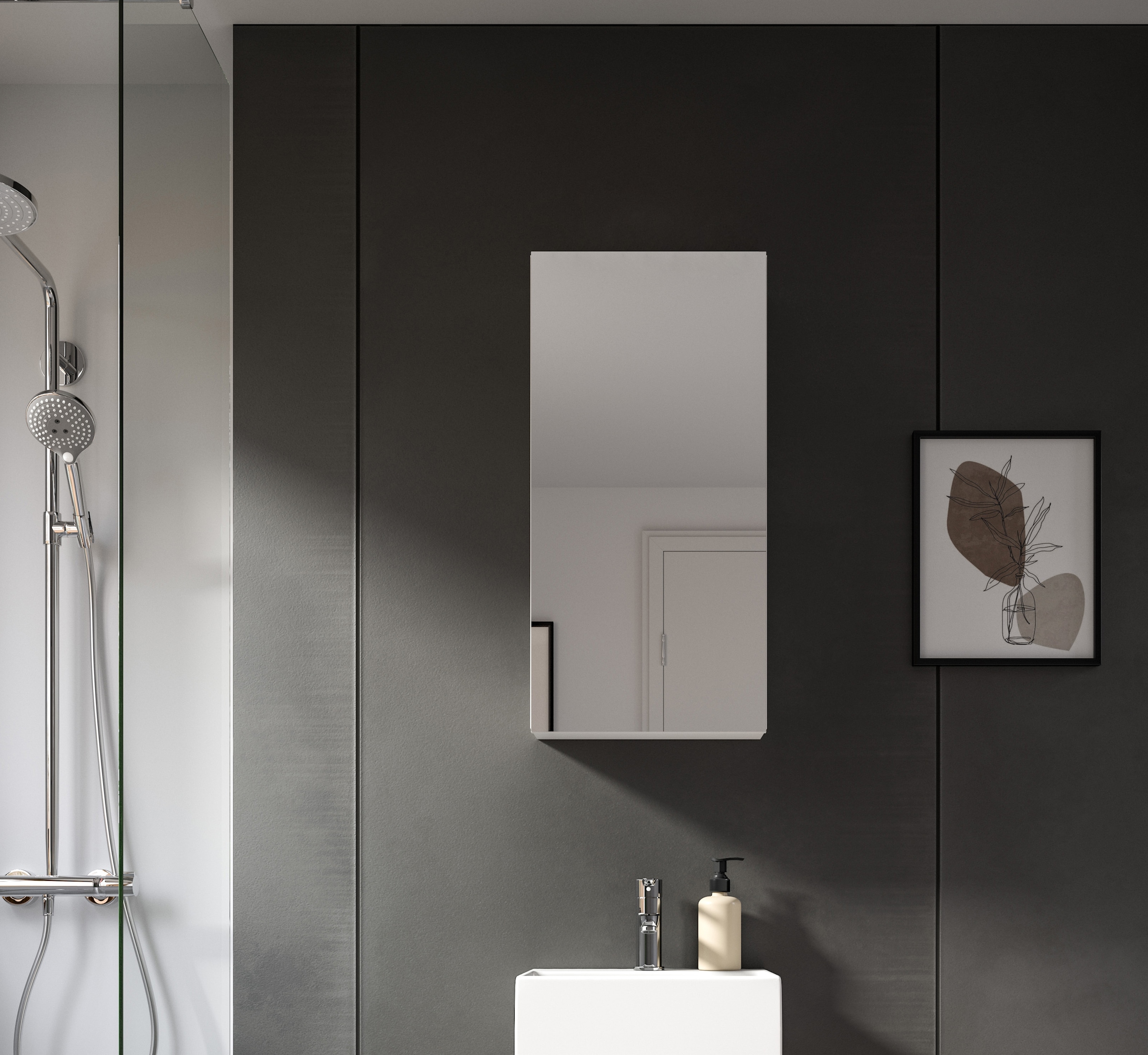 welltime Spiegelschrank »BIEL, TOPSELLER!, Breite 38 cm, 1 Tür, 2 Einlegeböden, 3 Fächer«, (1 St.), Badmöbel, Badschrank, Schrank, Wandschrank, Bad, Badezimmer