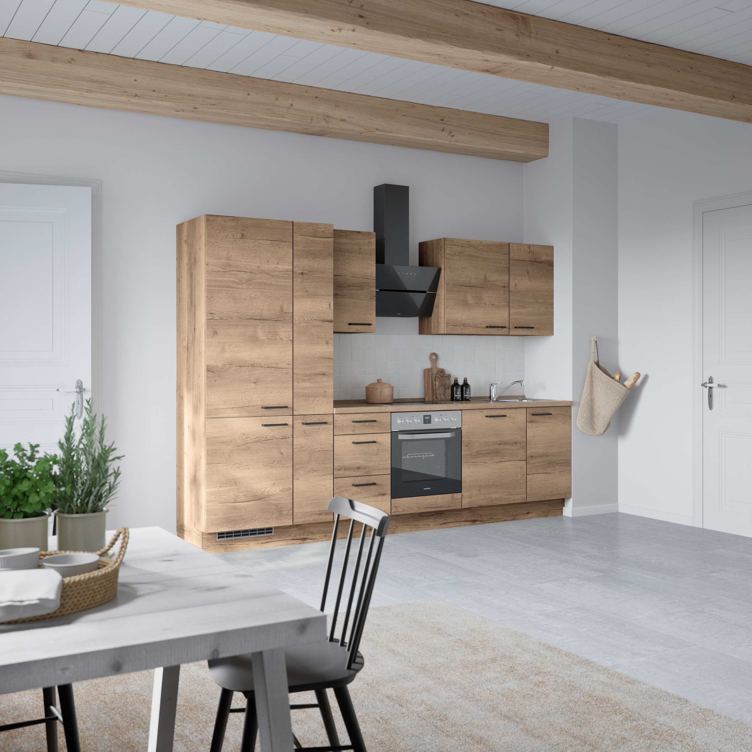 nobilia® Küchenzeile »&quot;Structura II&quot;« vormontiert, Ausrichtung wählbar, Breite 300 cm, wahlw. mit E-Geräten