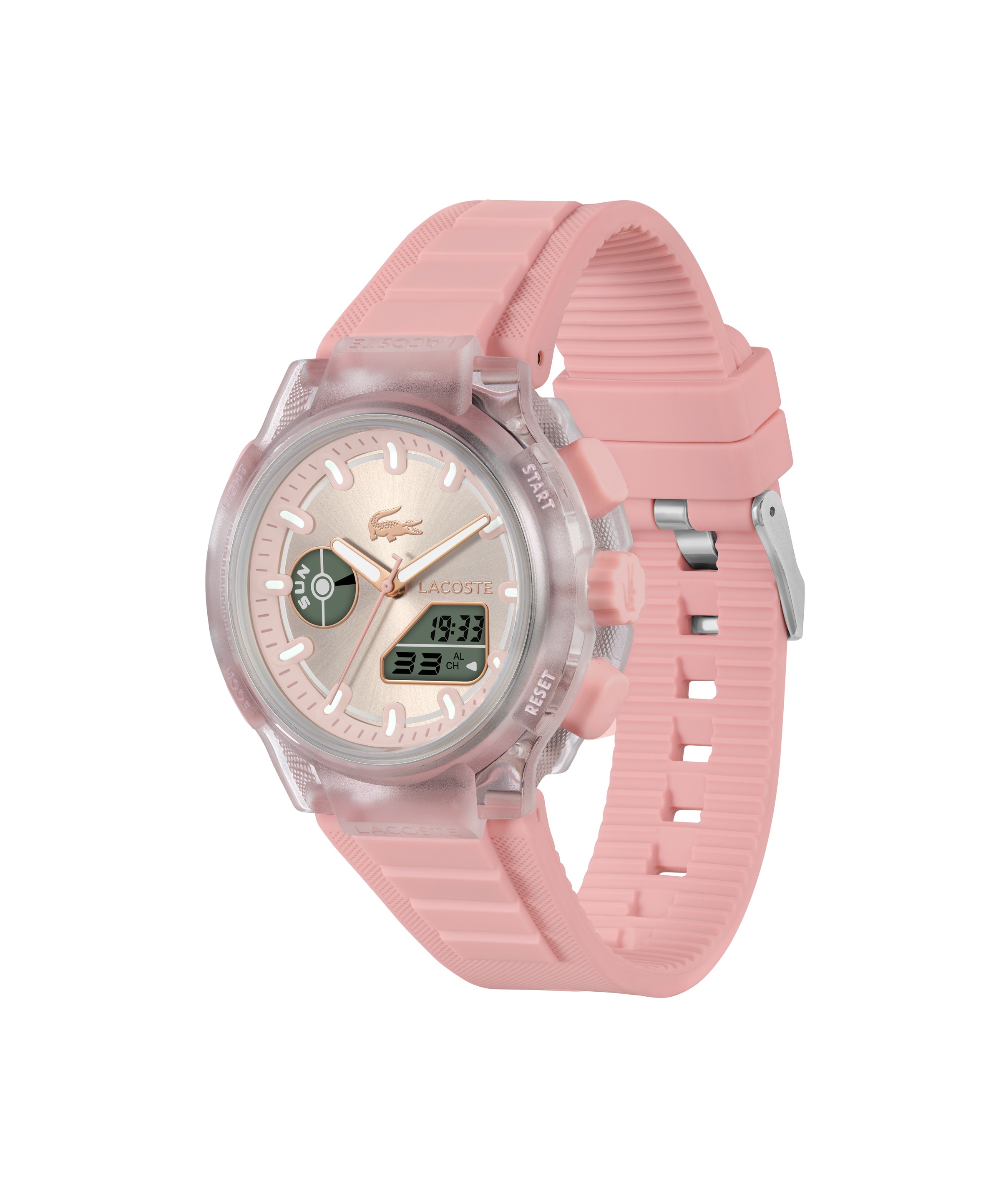Lacoste Digitaluhr »LC33« Quarzuhr, Armbanduhr, Damenuhr, Herrenuhr, Silikonarmband, analog