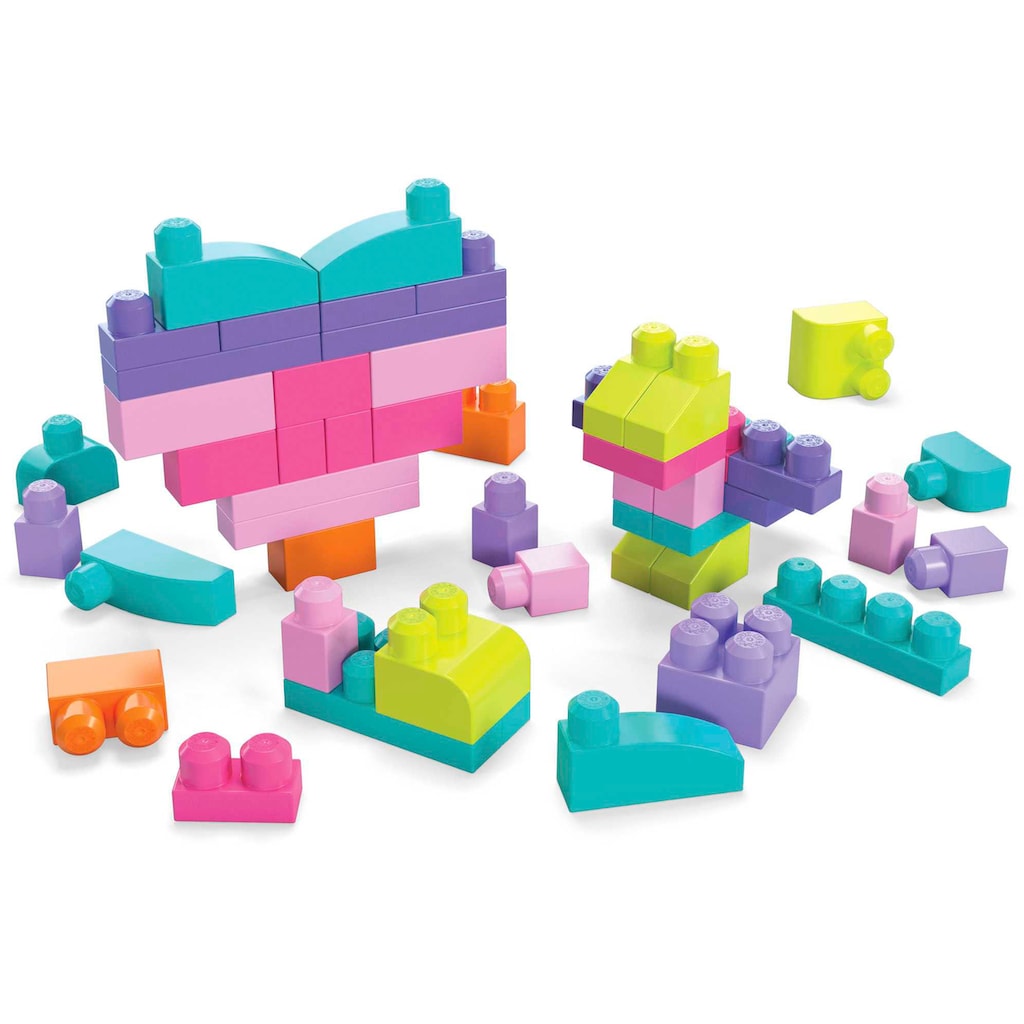 MEGA BLOKS Spielbausteine »Mega Bloks Bausteinebeutel, Groß 80 Teile, pinkfarben«, (80 St.)