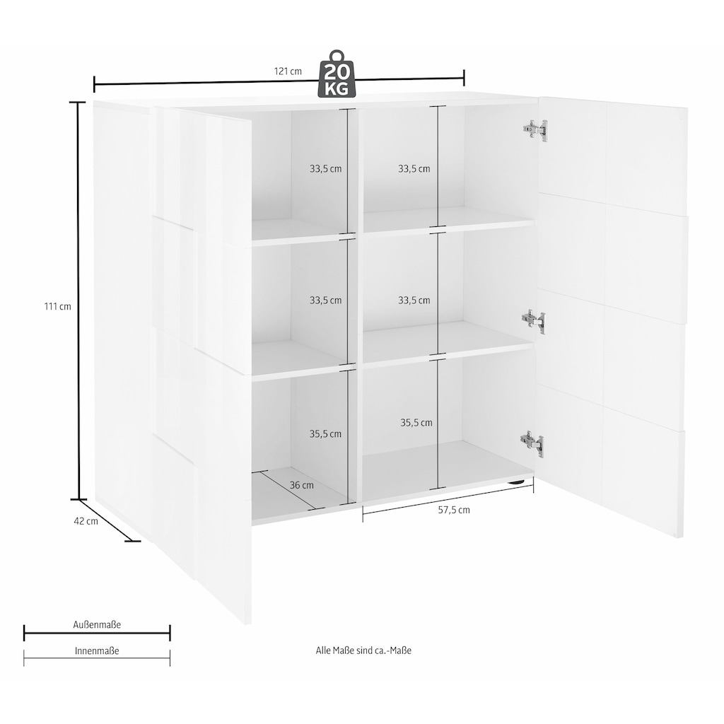 LC Highboard »Dama«, Breite 121 cm