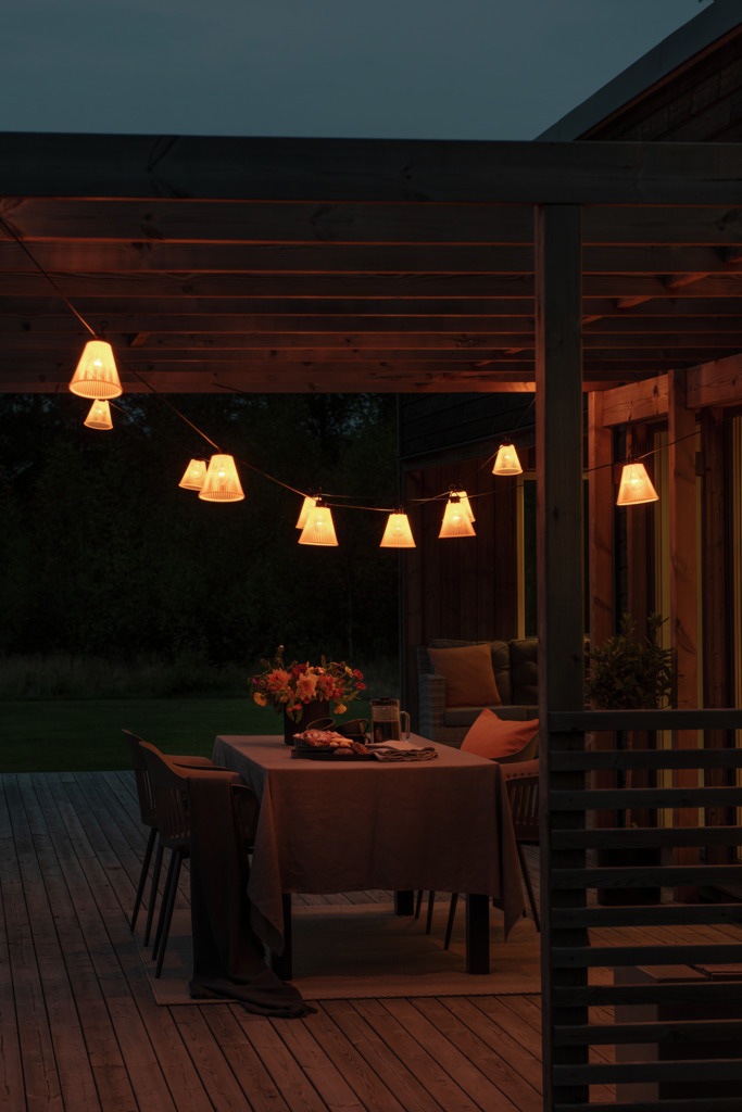 KONSTSMIDE LED-Lichterkette, inkl. Dimmer, E27, 10 klare Birnen / bernsteinfarbene Dioden
