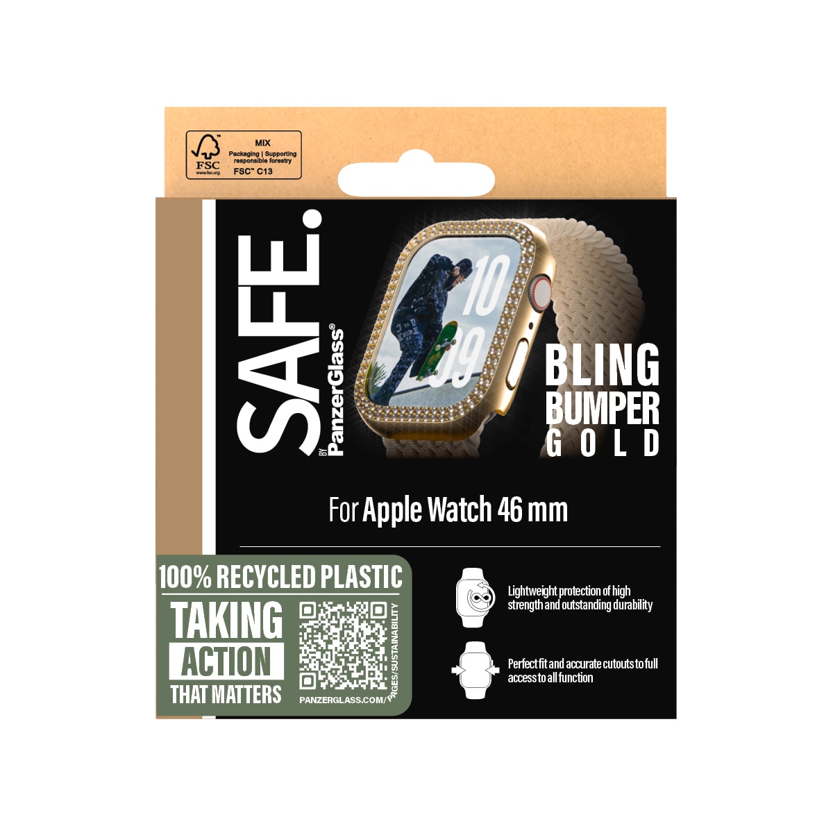 SAFE by PanzerGlass Handyhülle »Bling Bumper für Apple Watch 10 46mm« Smartphones Backcover, Schutzhülle, Handyschutzhülle, Case, Schutzcase, stoßfest