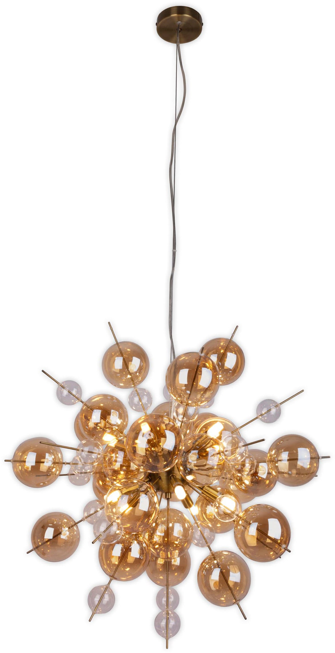 näve Pendelleuchte »Explosion« G9 1 Stk. amberfarbene, transparente Glaskug günstig online kaufen