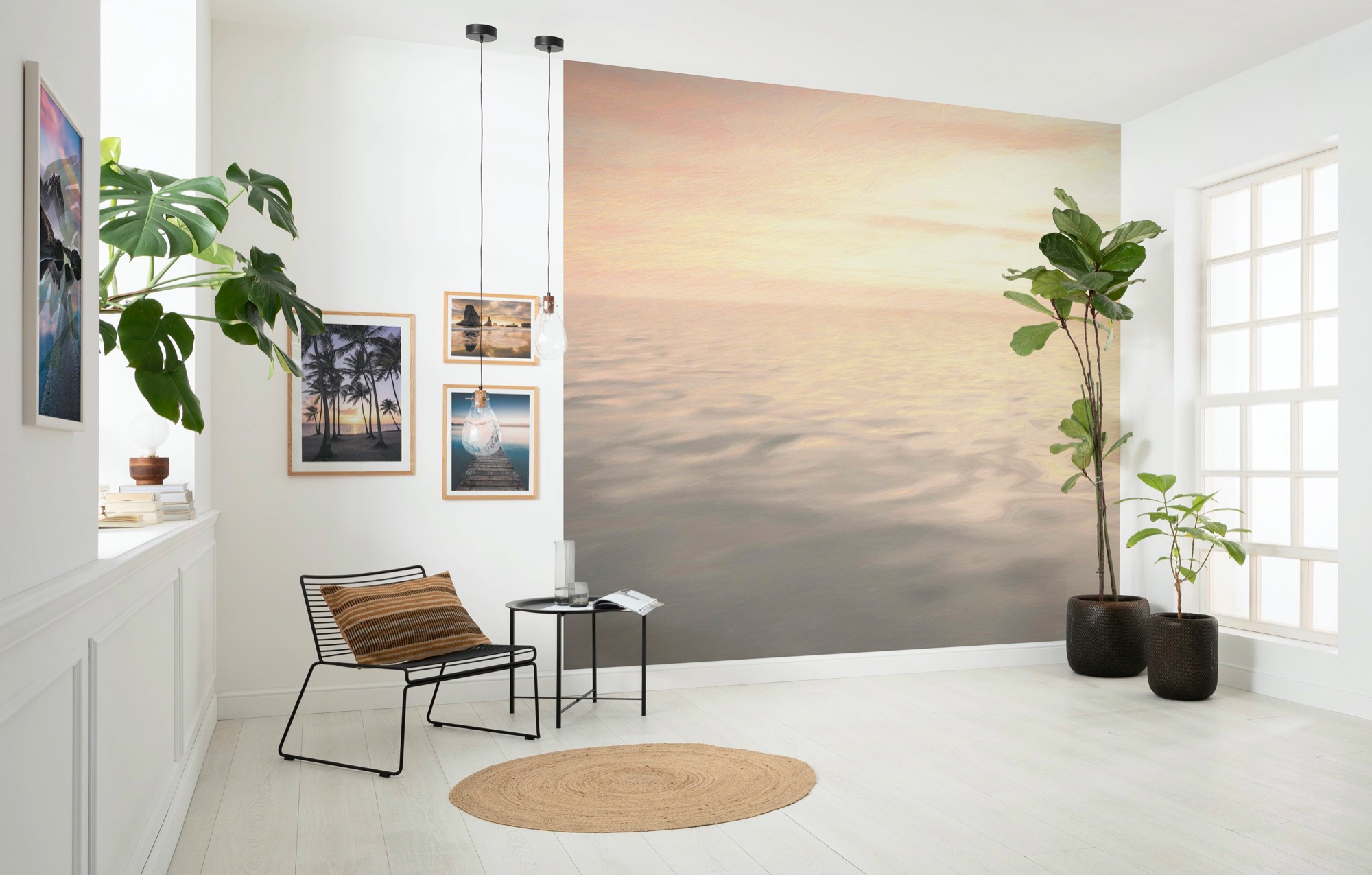 Sanders & Sanders Fototapete Meer Lachsrosa und Violett 300 x 280 cm 612015 günstig online kaufen