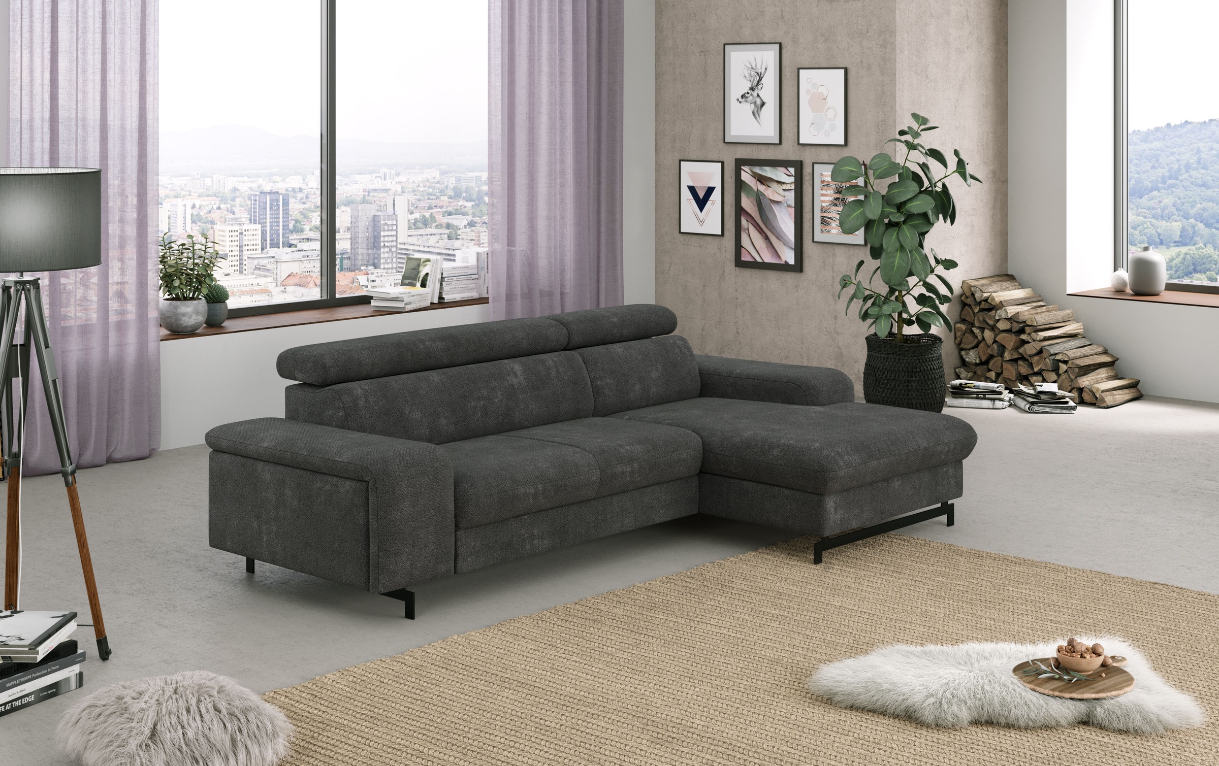 COTTA Ecksofa "Emma L-Form", mit Kopfteilverstellung, wahlweise mit Bettfun günstig online kaufen