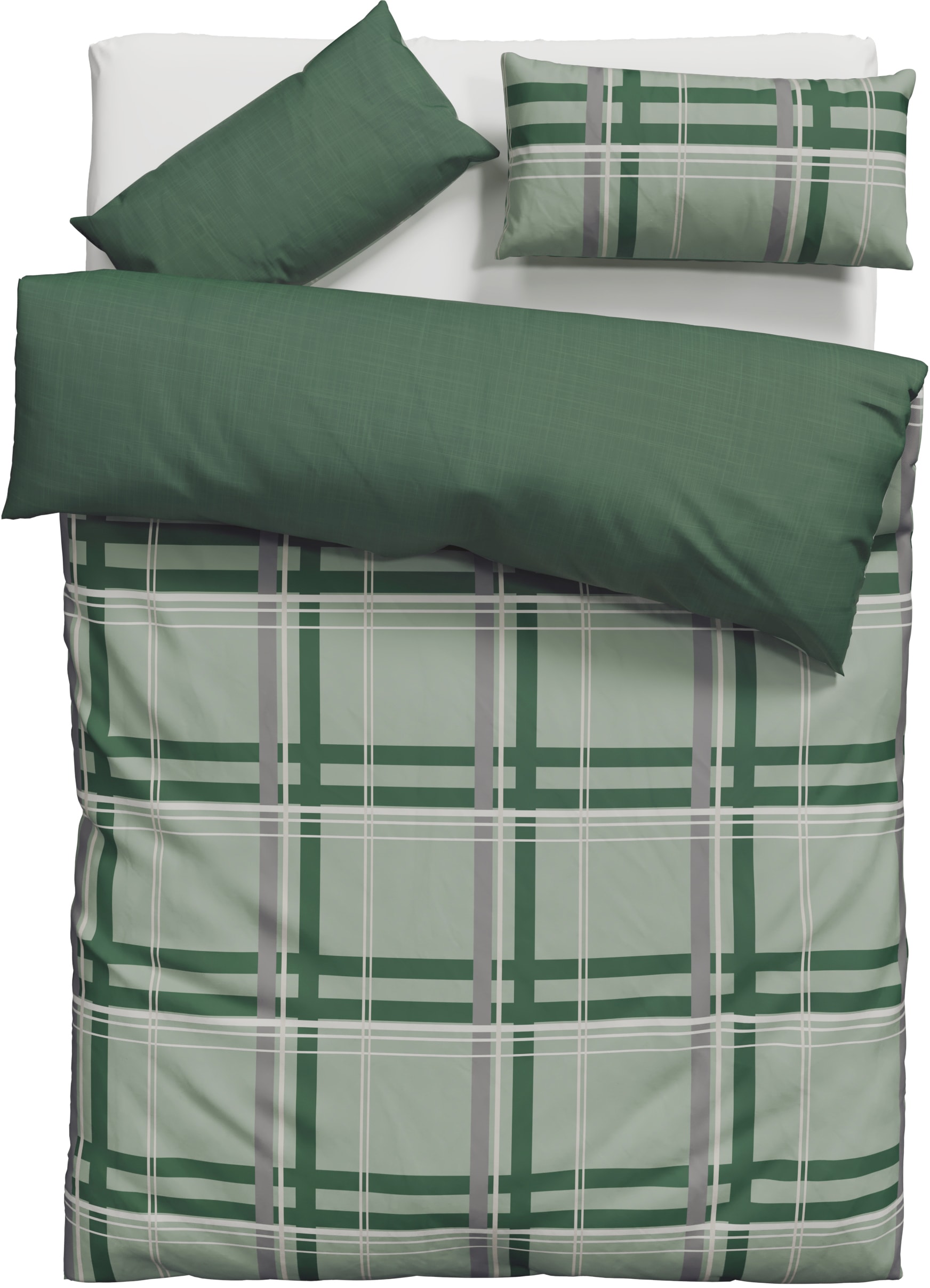 H.I.S Wendebettwäsche »Talin« 2 Stk. tlg. NEUHEIT in Gr. 135x200 oder 155x220 cm, 100% Baumwolle, Karo-Design