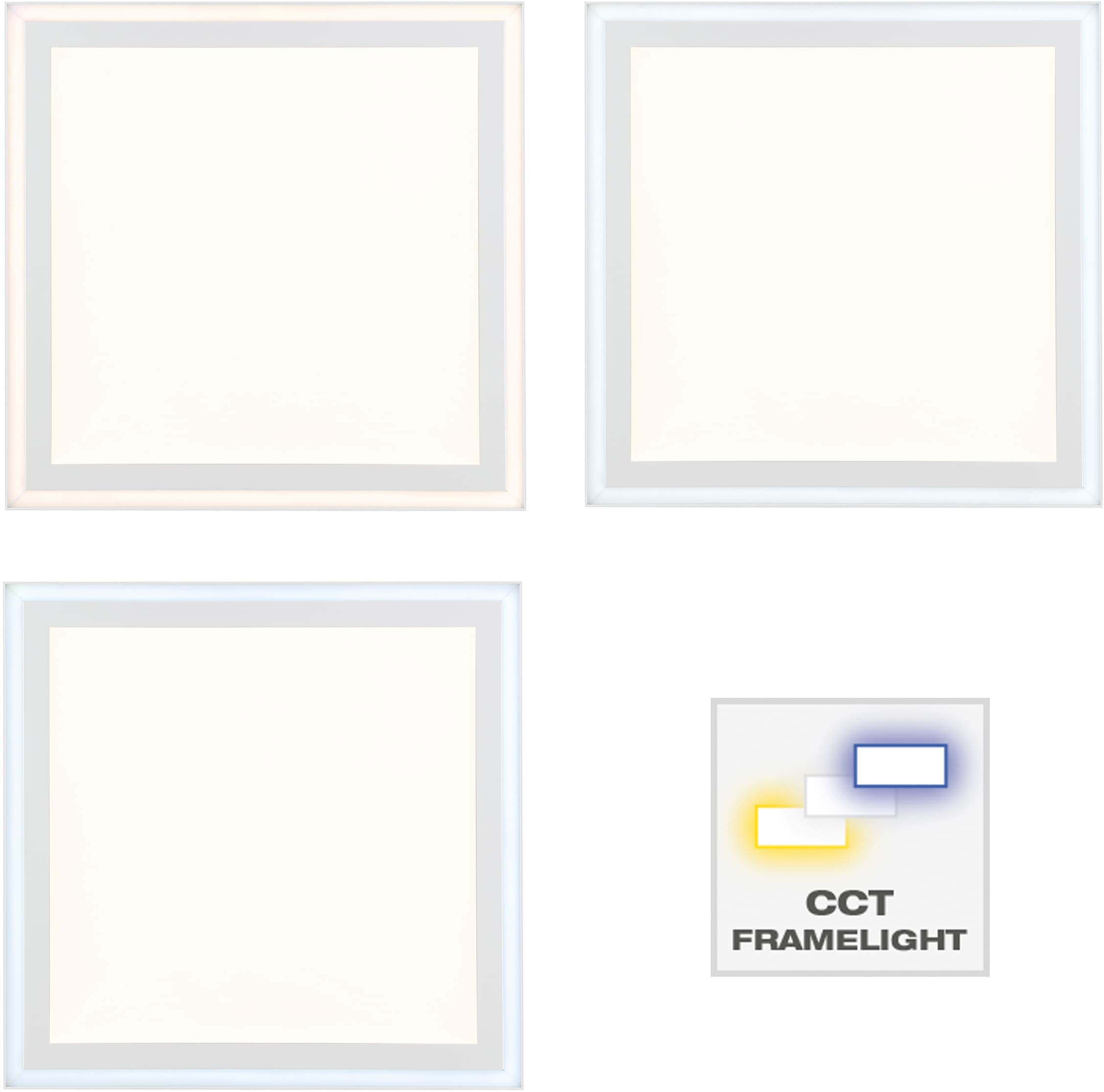 Brilliant LED Panel »Laurice«, 1 flammig, Leuchtmittel LED-Modul | LED fest integriert, 40x40 cm, dimmbar, CCT, Frame-Light, 2400 Lumen, Metall/Kunstst., weiß