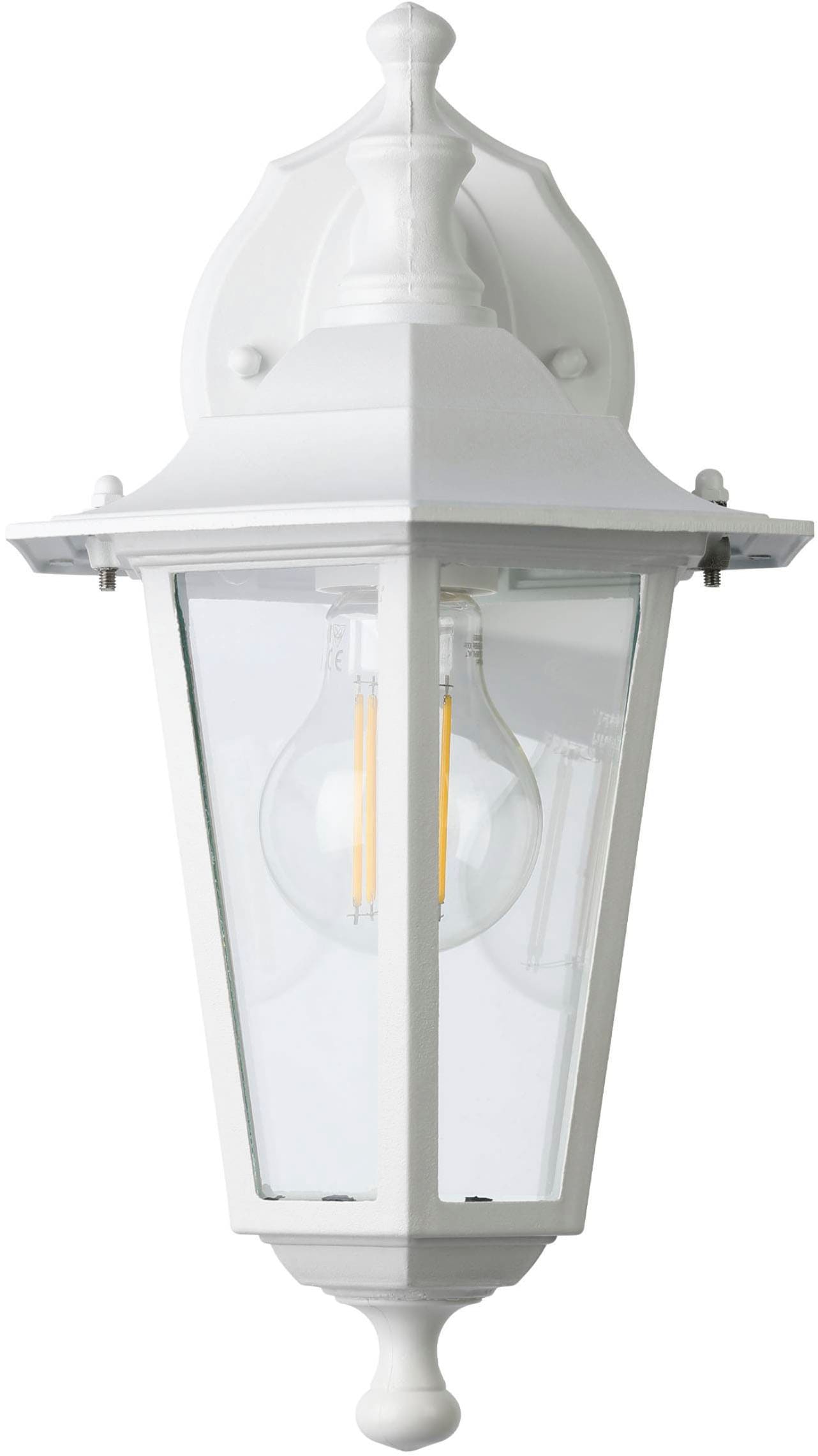 EGLO LED Wandleuchte »LATERNA 5 L16,5 x H35 x AL21 cm, spritzwassergeschützte Lampe«, 1 flammig, Leuchtmittel E27 | ohne Leuchtmittel, Außen-Wandlampe, Wandleuchte, Weiß, E27, IP44, L16,5 x H35 x AL21 cm