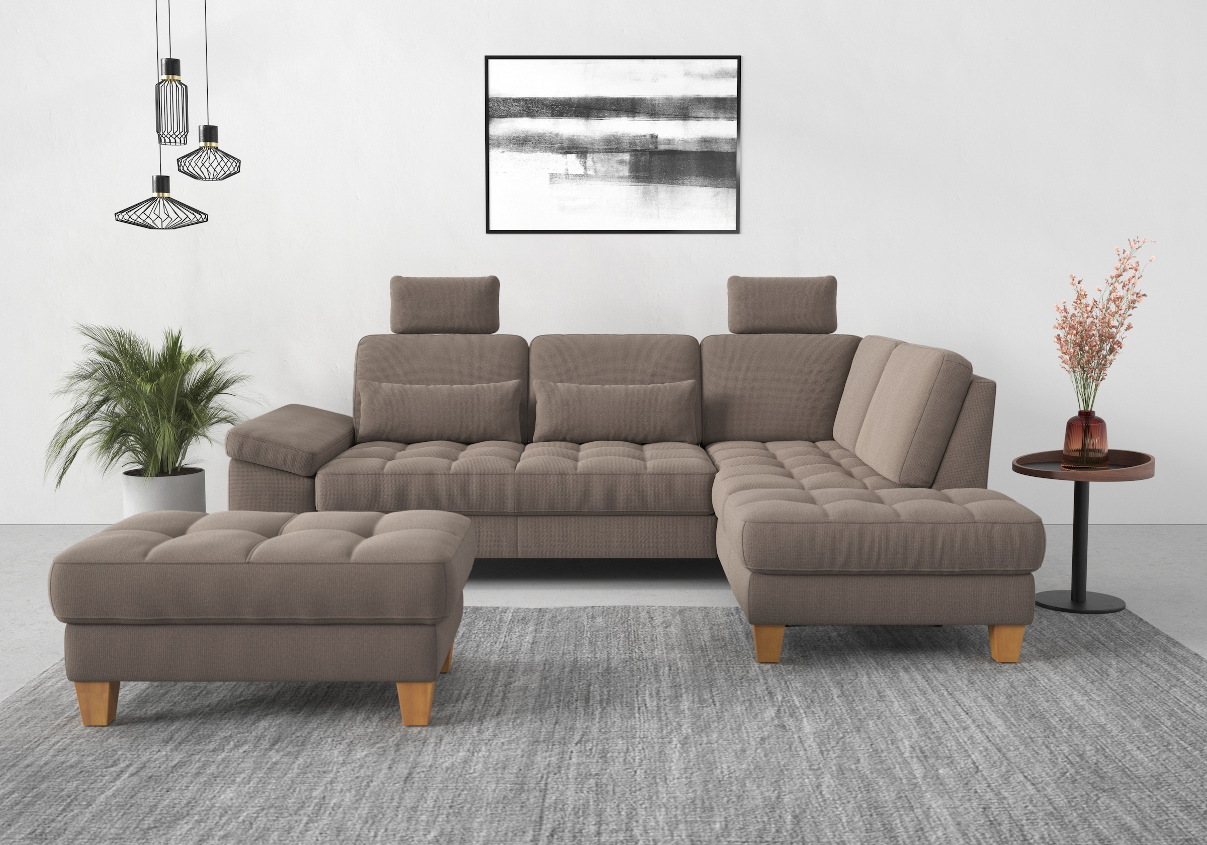 sit&more Ecksofa »Westham L-Form«, mit Ottomane, mit oder ohne Bettfunktion, Bettkasten, Verstellung