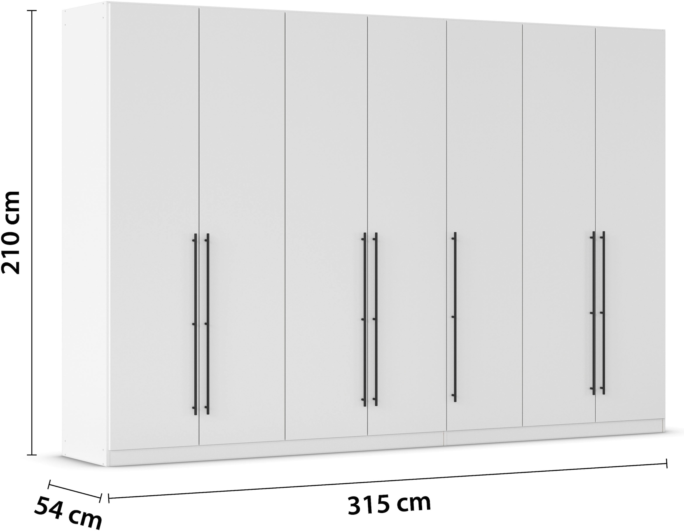 rauch Kleiderschrank »Drehtürenschrank Schrank Garderobe Wäscheschrank Schlafzimmer AVOLA«, (in 3 verschiedenen Ausstattungen BASIC/CLASSIC/PREMIUM), mit hochwertigen Stangengriffen in Schwarz aus Metall MADE IN GERMANY