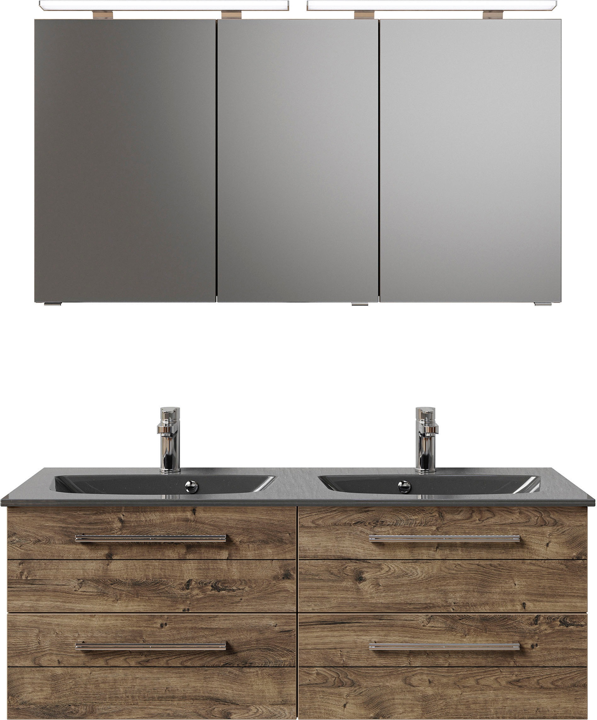 Saphir Badmöbel-Set »Serie 6025 2-teilig Mineralmarmor-Waschtisch mit LED-S günstig online kaufen