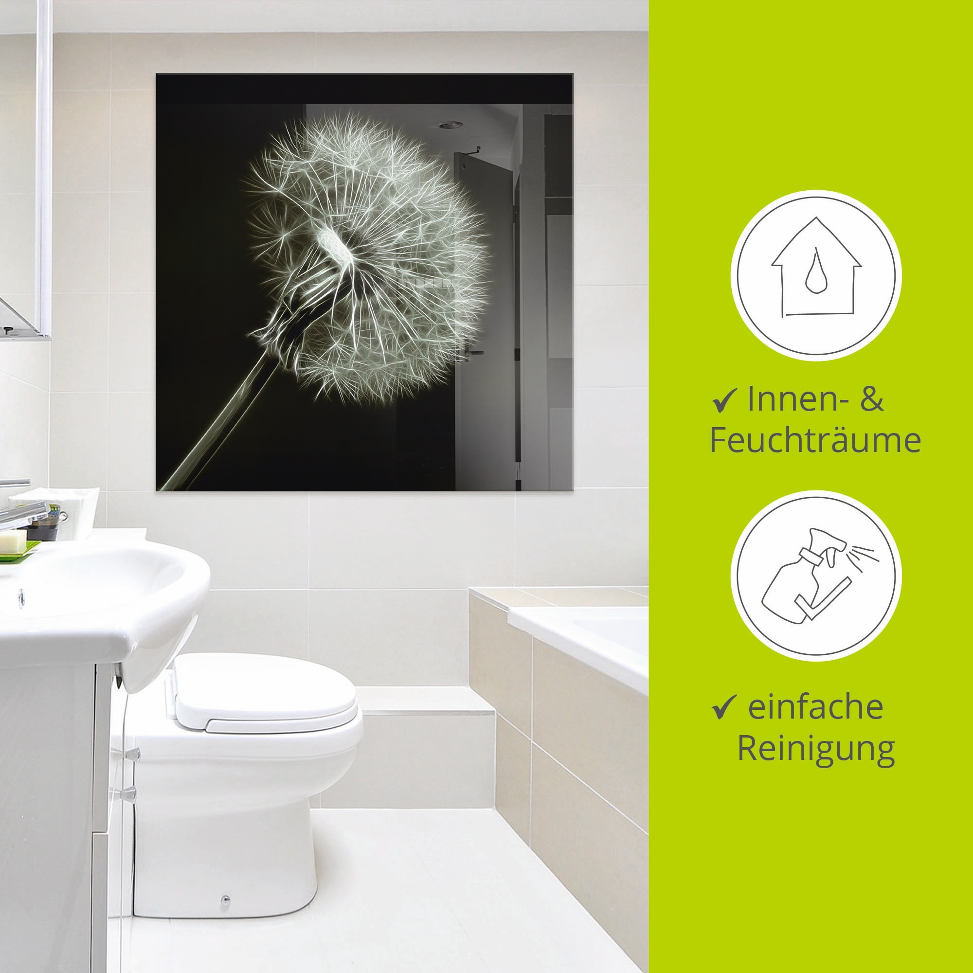 Artland Glasbild »Pusteblume«, Blumen, (1 St.), in verschiedenen Größen