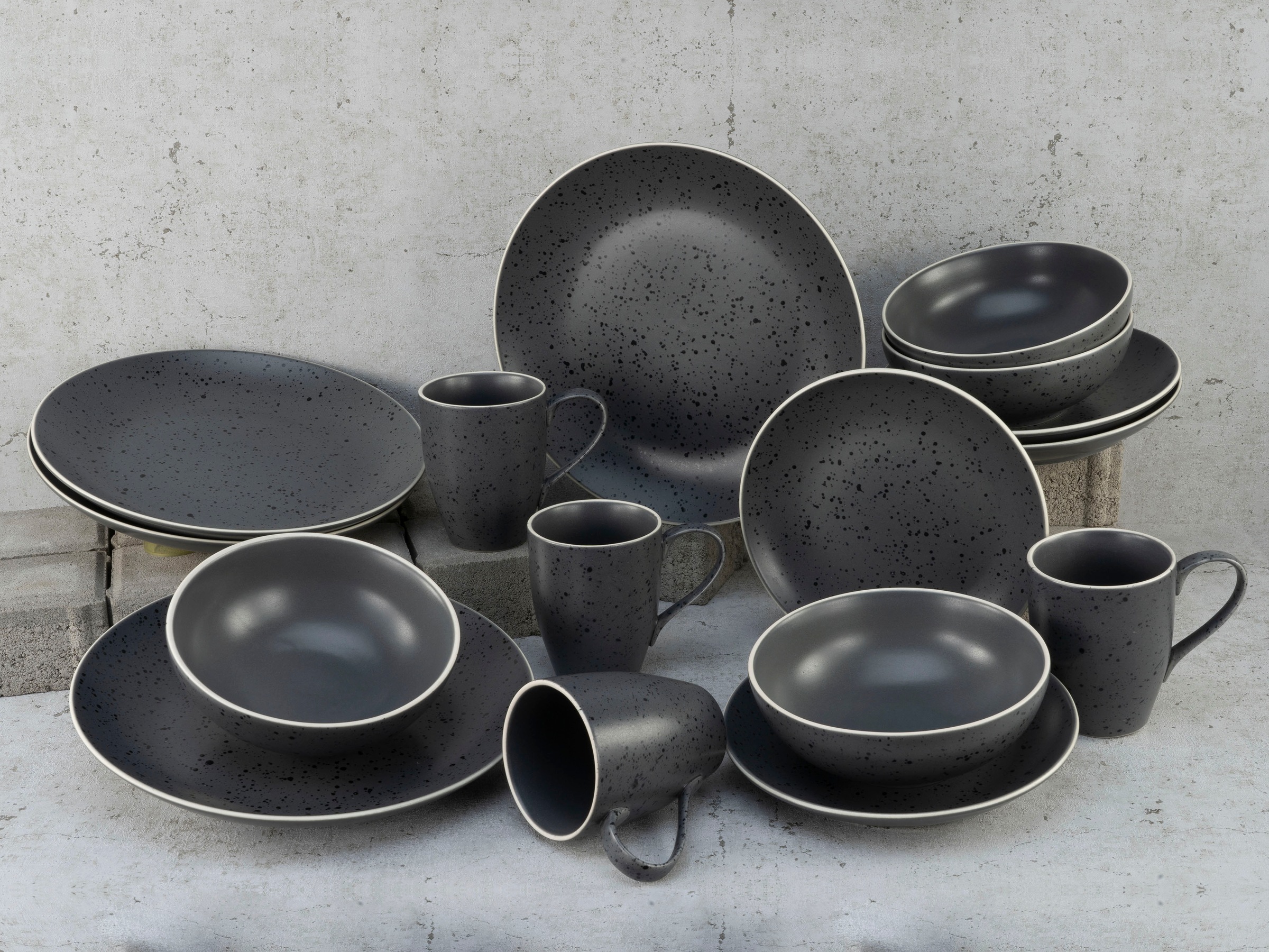 CreaTable Kombiservice »Geschirr-Set Industrial Chic«, (Set, 16 tlg., Kaffe günstig online kaufen