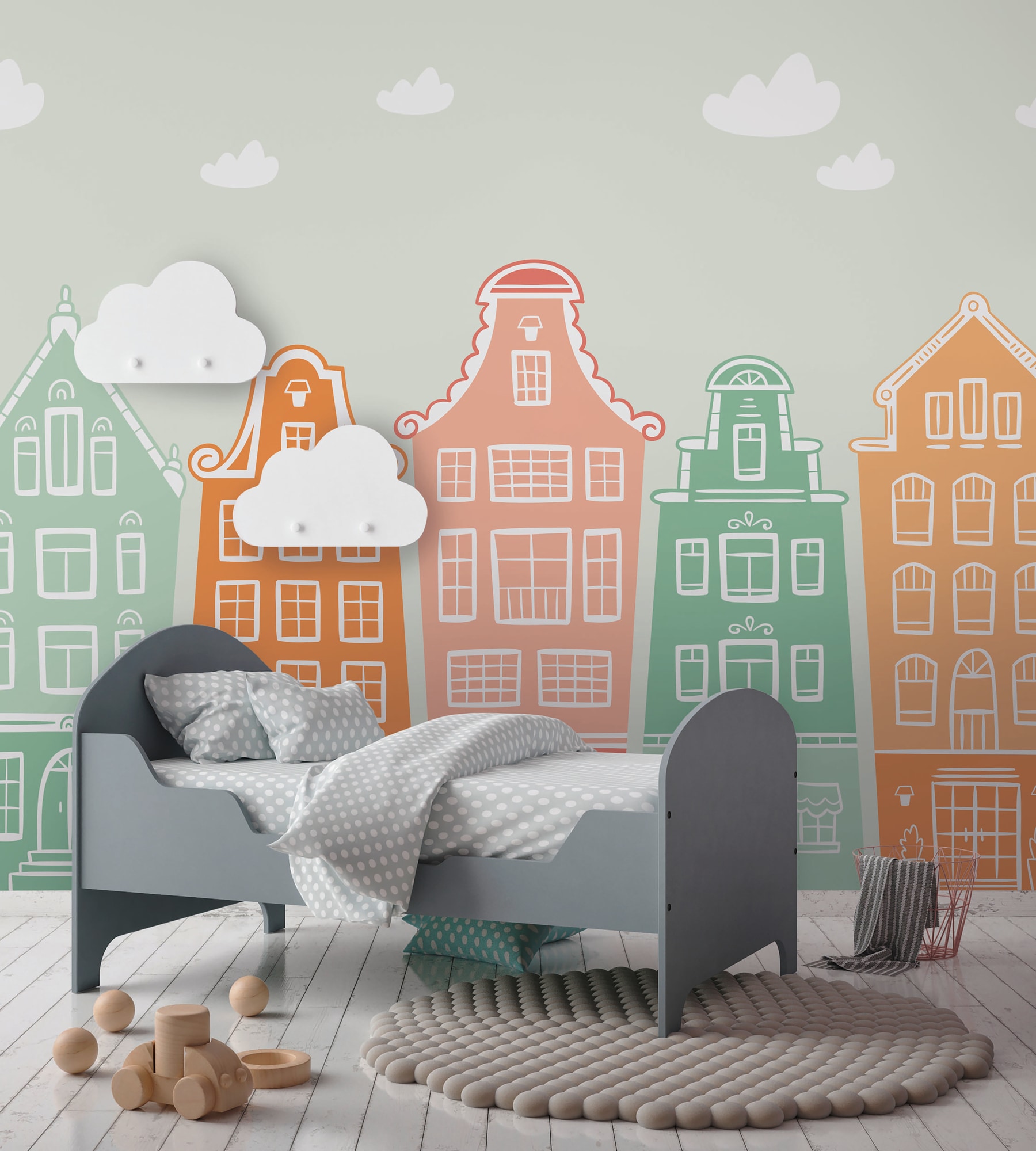 A.S. Création Vliestapete »Fototapete bunte Altstadthäuser Pastell Kinder« günstig online kaufen