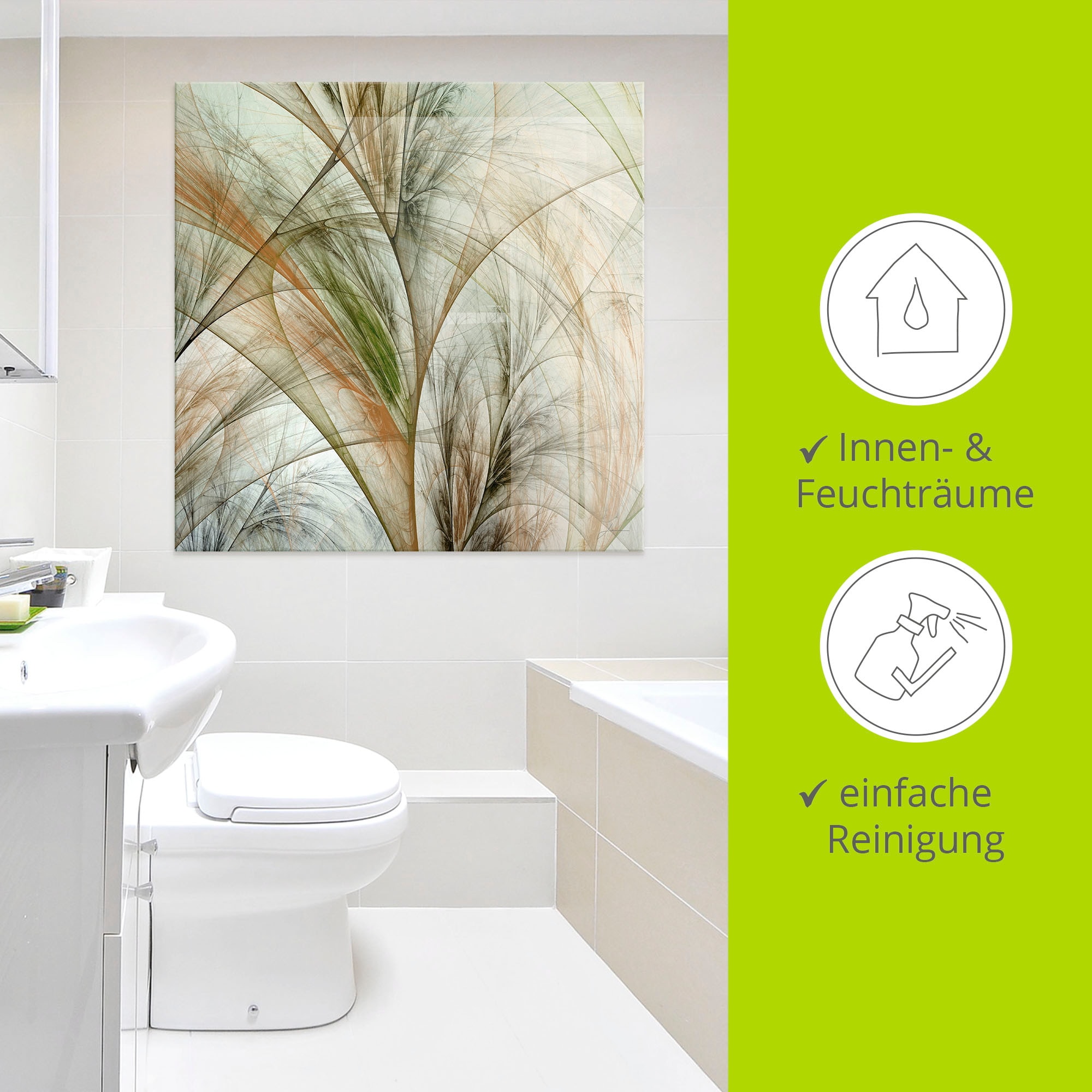 Artland Glasbild »Fraktales Gras IV« Gräser 1 Stk. tlg. in verschiedenen Größen