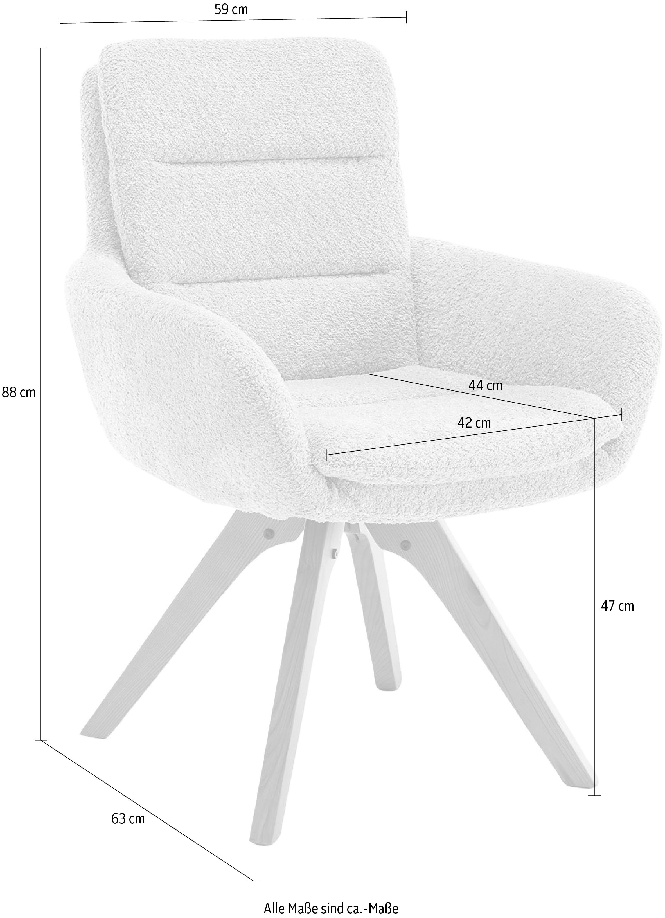 Home affaire Esszimmerstuhl »Taragona«, (Set), 2 St., Boucle, mit unterschiedlichen Beingestellen, Holz oder Metall