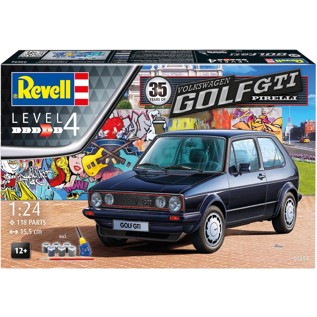 Revell® Modellbausatz »Model Set 35 Jahre VW Golf GTI Pirelli«, (Set), 1:24