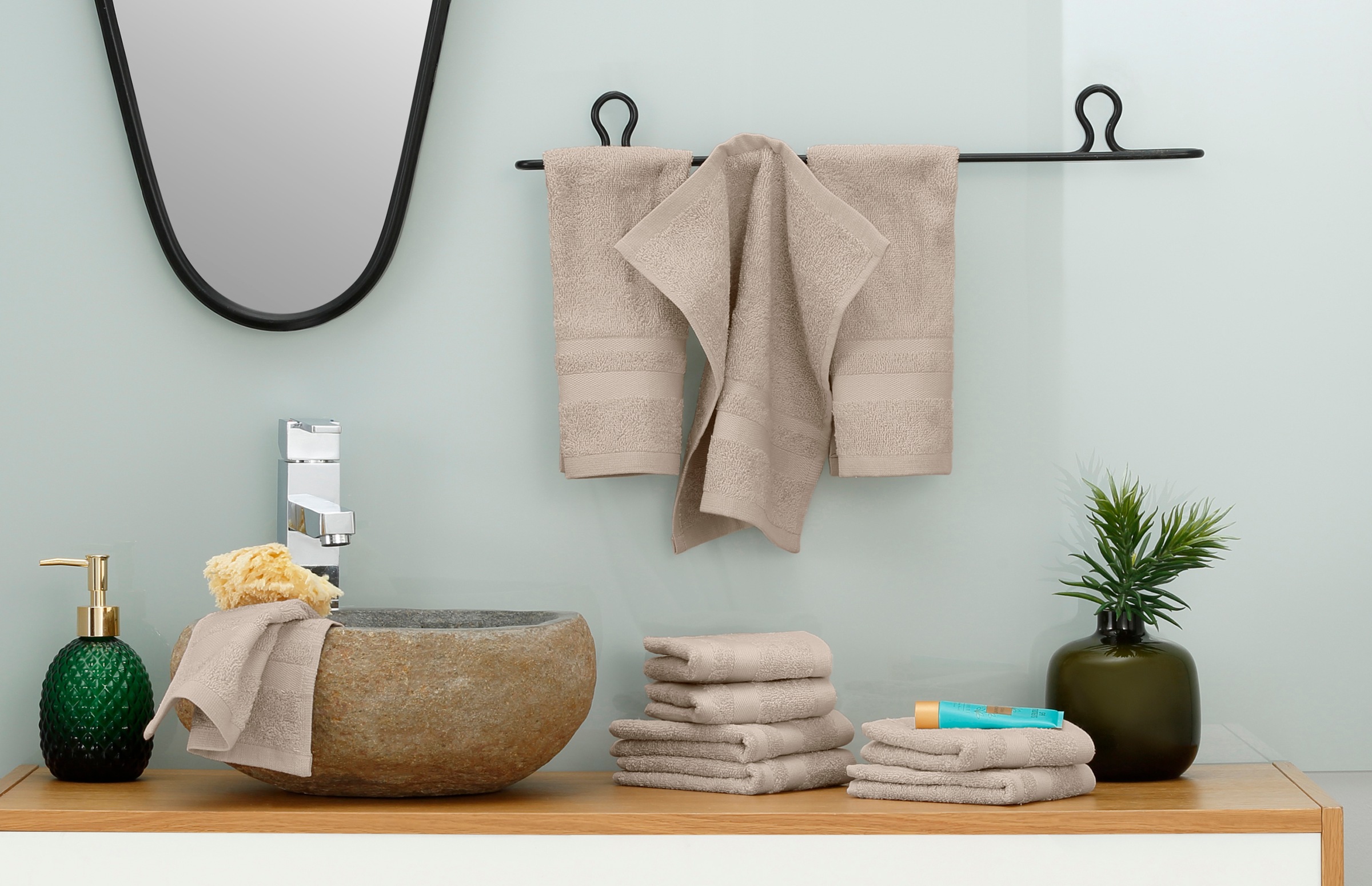 my home Waschlappen »Vanessa«, (Set, 10 tlg.), Handtücher mit Bordüre, 100% günstig online kaufen
