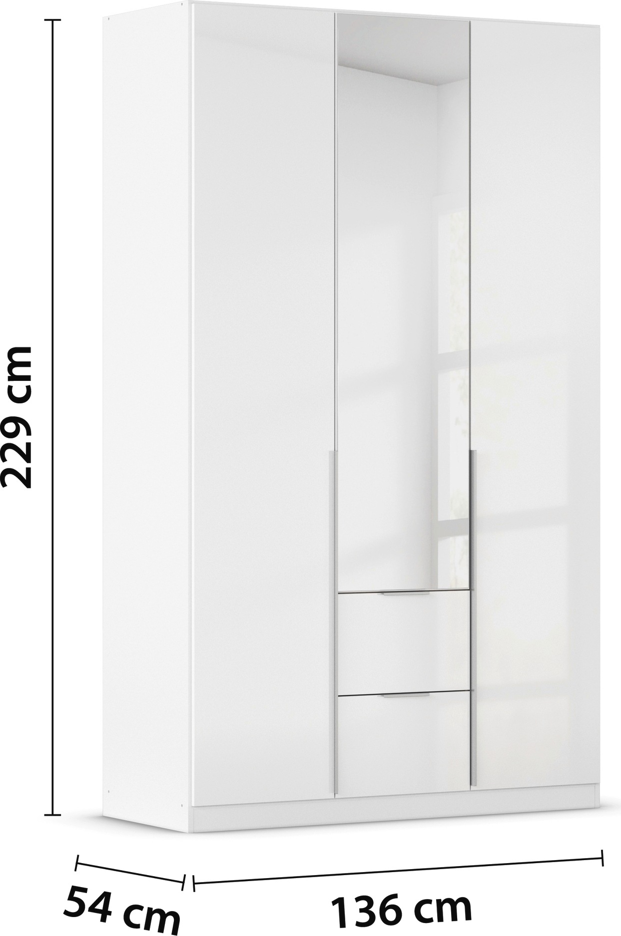 rauch Drehtürenschrank »Kleiderschrank Schrank Garderobe AGORDO mit Dekor- oder Hochglanzfront«, (in zwei Griff-Farben mit Dekor- oder Hochglanzfront), mit Außenschubkästen, in 6 Breiten und 2 Höhen MADE IN GERMANY
